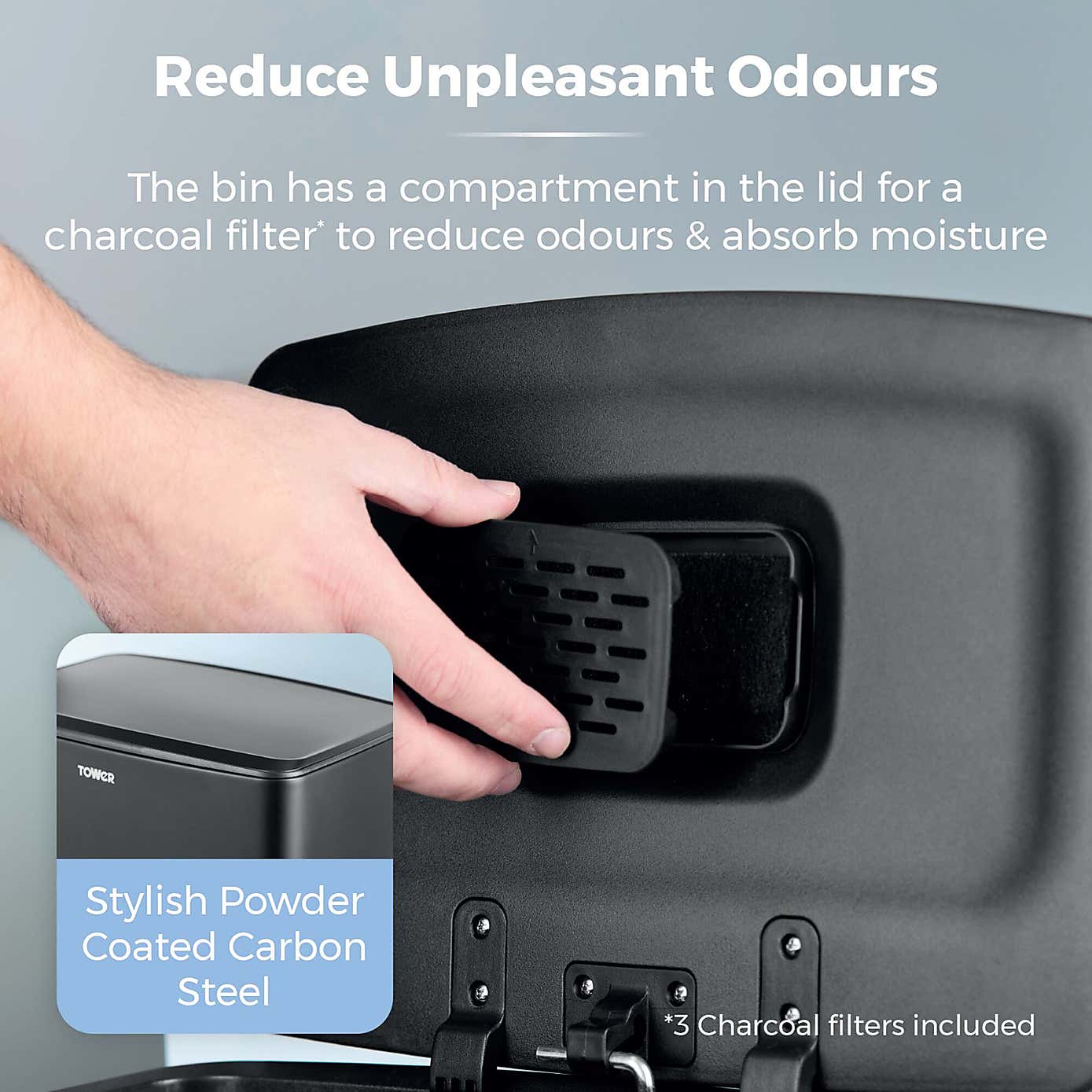 Tower 40L Rectangular Pedal Bin