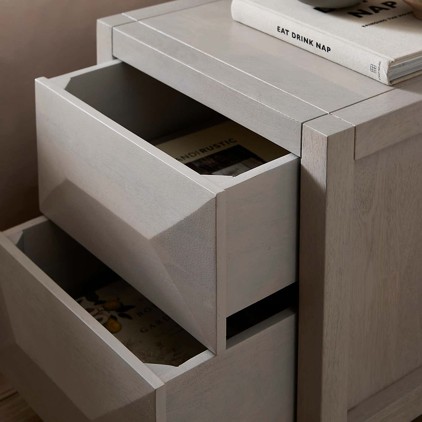 Watkins 2 Drawer Bedside Table, Mango Wood