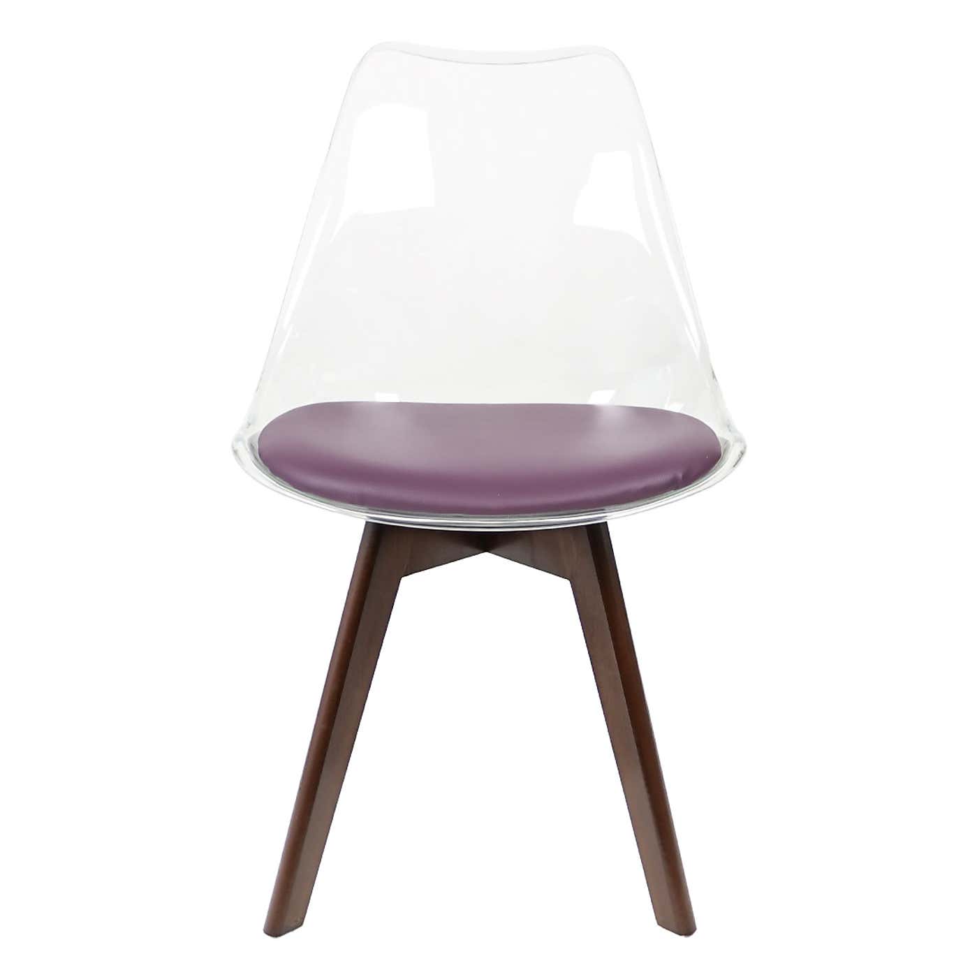 Fusion Living Soho Clear Plastic Dining Chair with Squared Legs