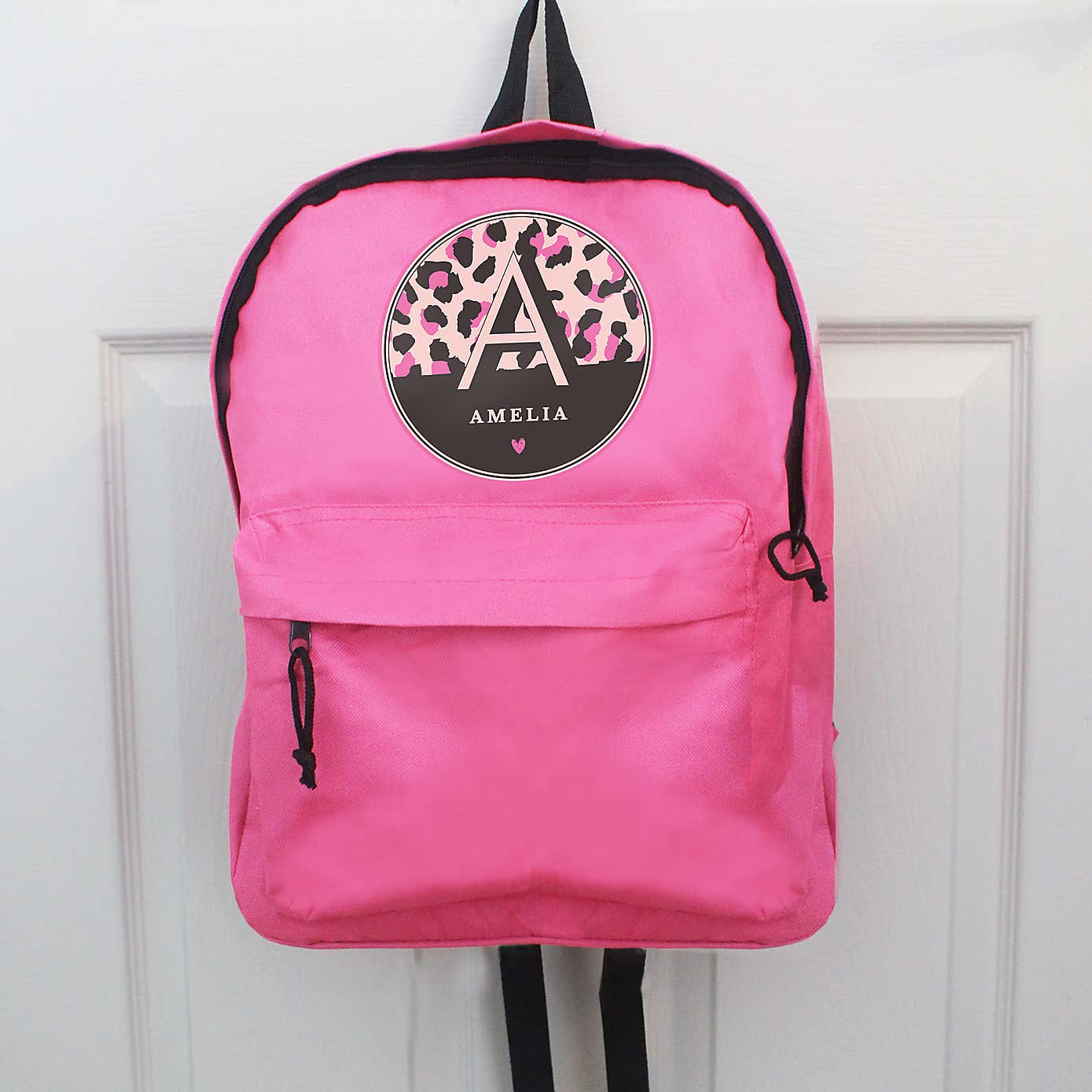 Personalised Leopard Print Backpack