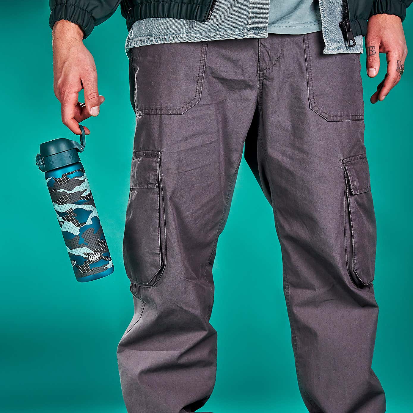 Ion8 Camouflage Leak Proof Slim Water Bottle, 500ml