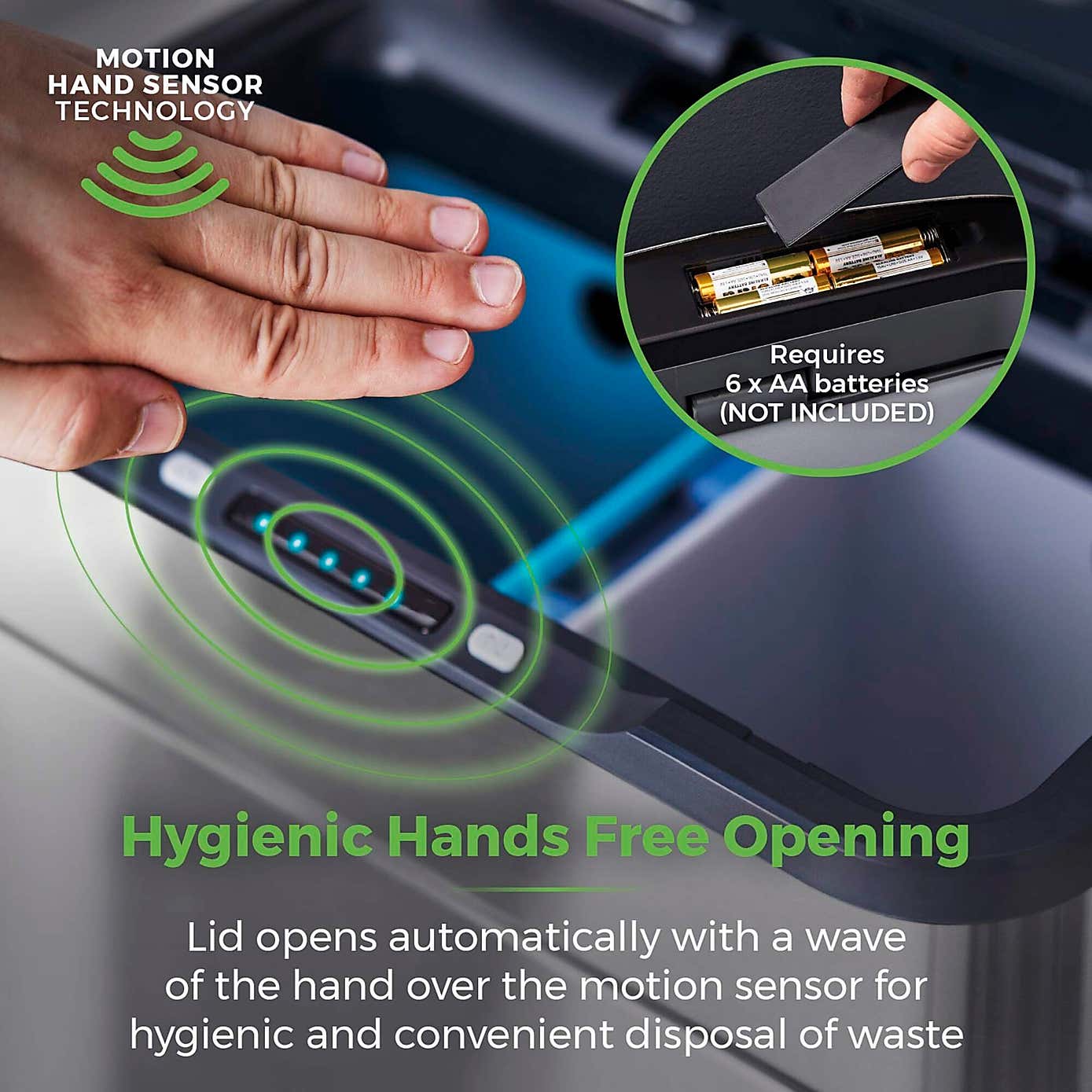 Tower 50L Ozone Recycling Sensor Bin