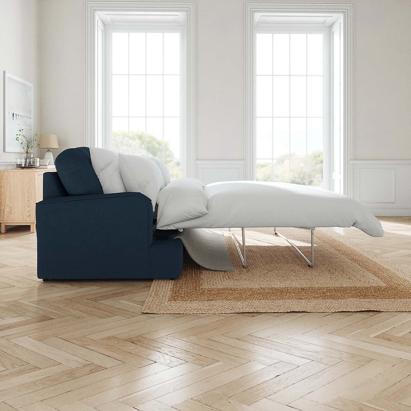 Martha Matte Plush Velvet 2 Seater Double Sofa Bed