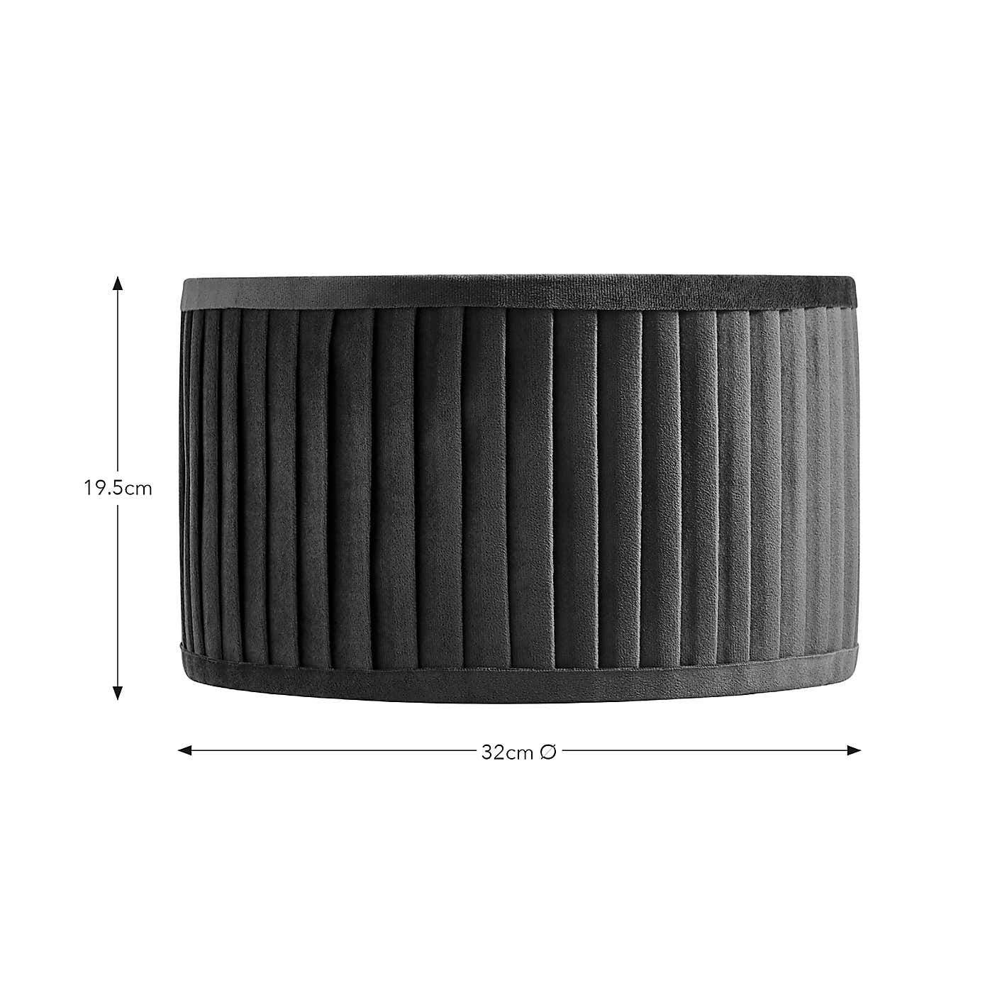 Sawyer Pleated Velvet Drum Lamp Shade