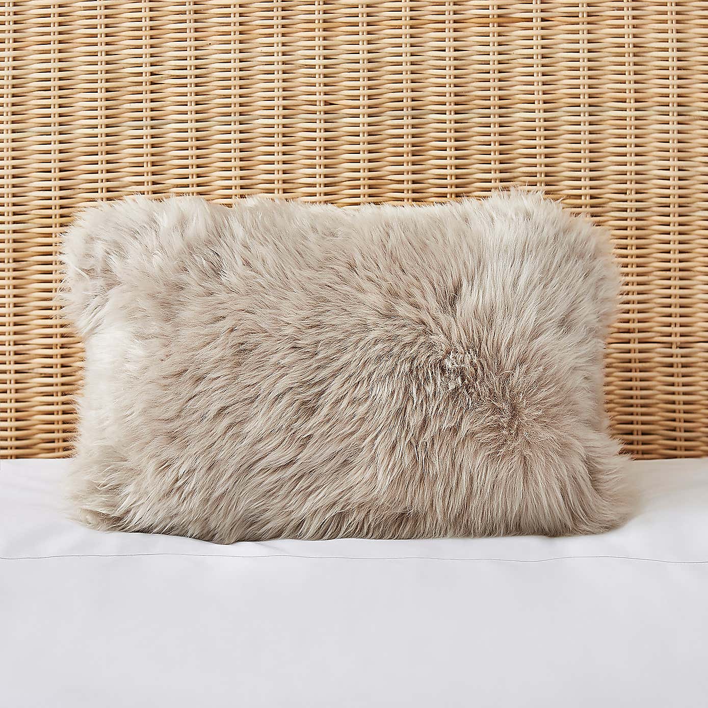 Dorma Natural Sheepskin Rectangle Cushion