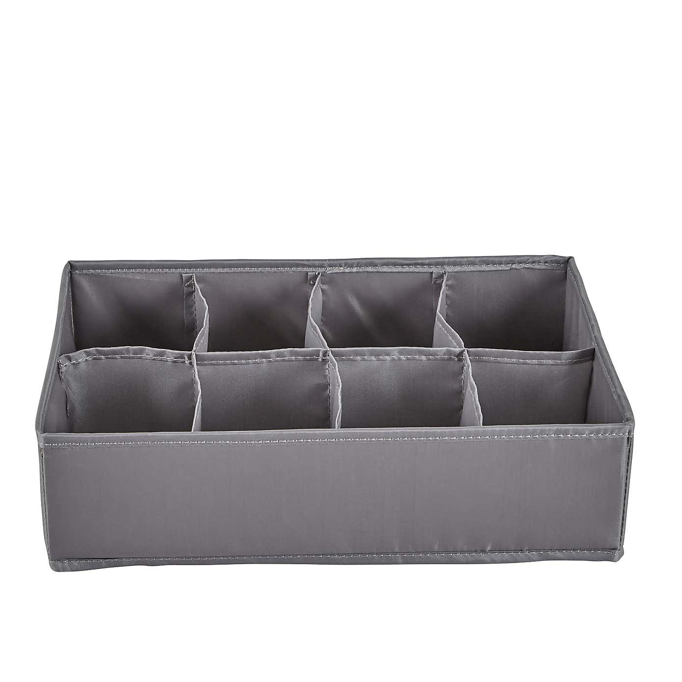 Eight Compartment Drawer Organiser Grey