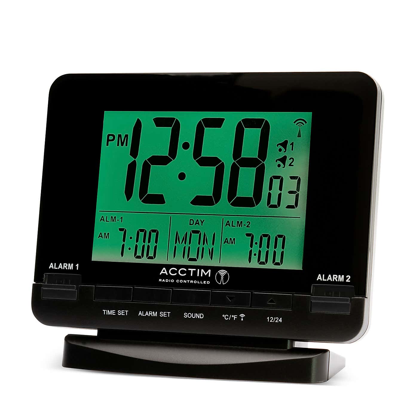 Acctim Delaware Black Alarm Clock