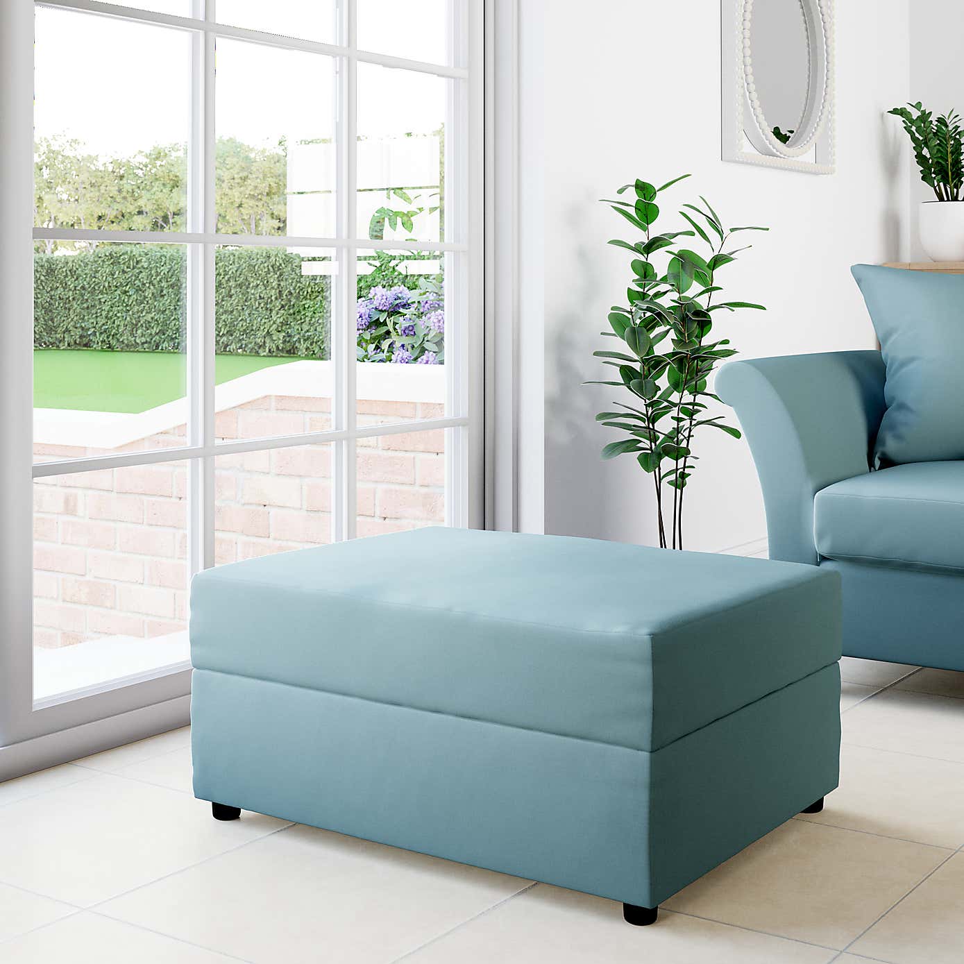 Rectangle Opulent Velvet Storage Footstool