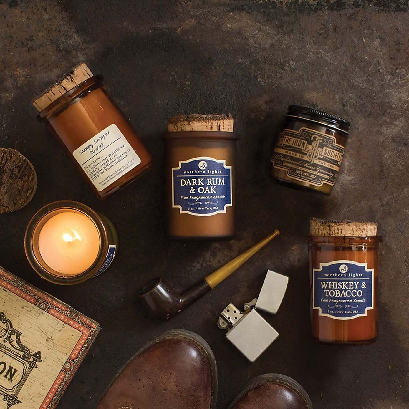 Northern Lights Spirit Dark Rum and Oak Jar Candle