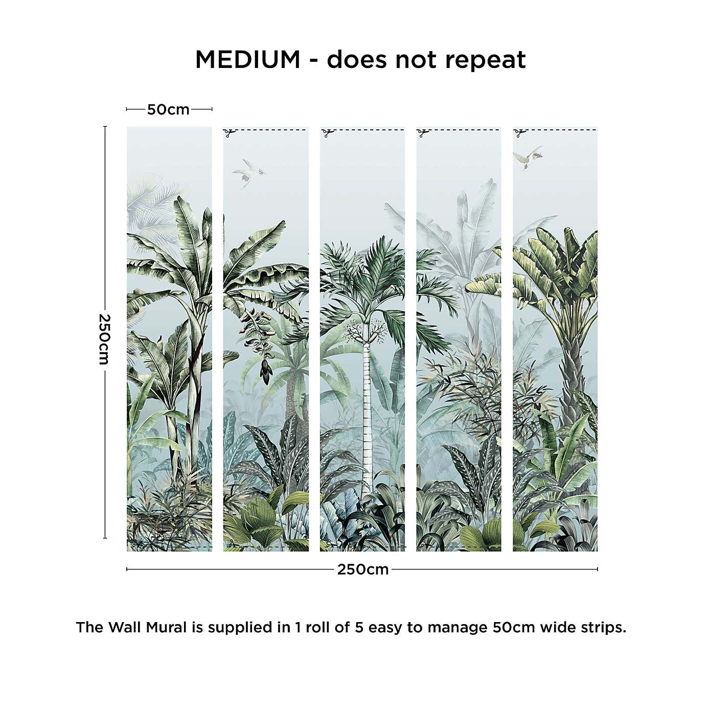 Tropical Oasis Sage Green Mural