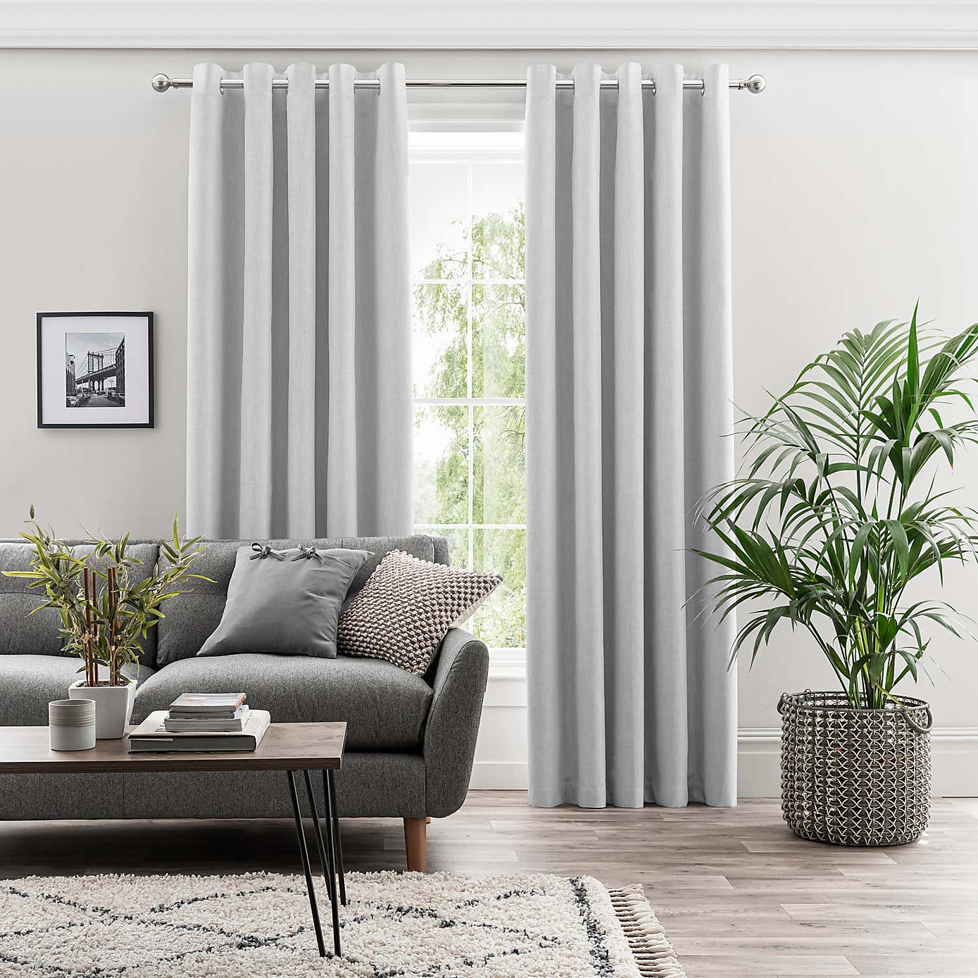 Touch of Linen Ultra Blackout Eyelet Curtains