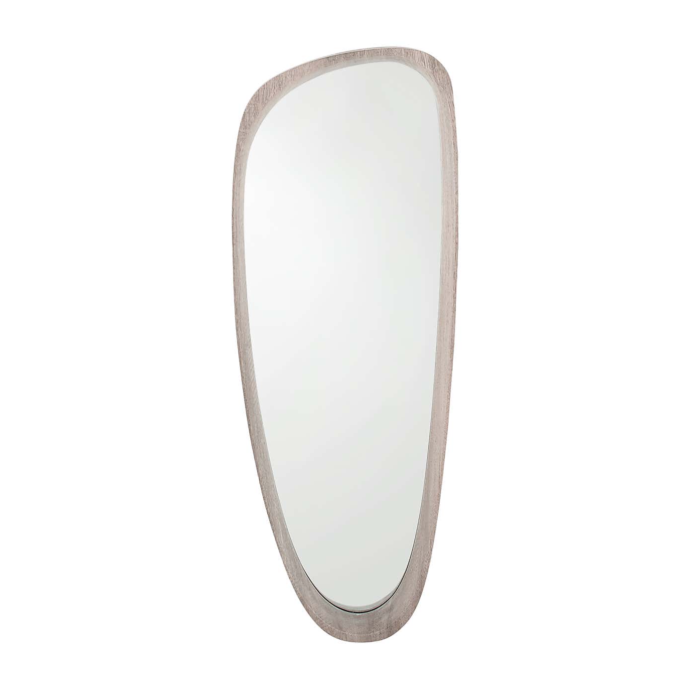 Pebble Wood Veneer Wall Mirror