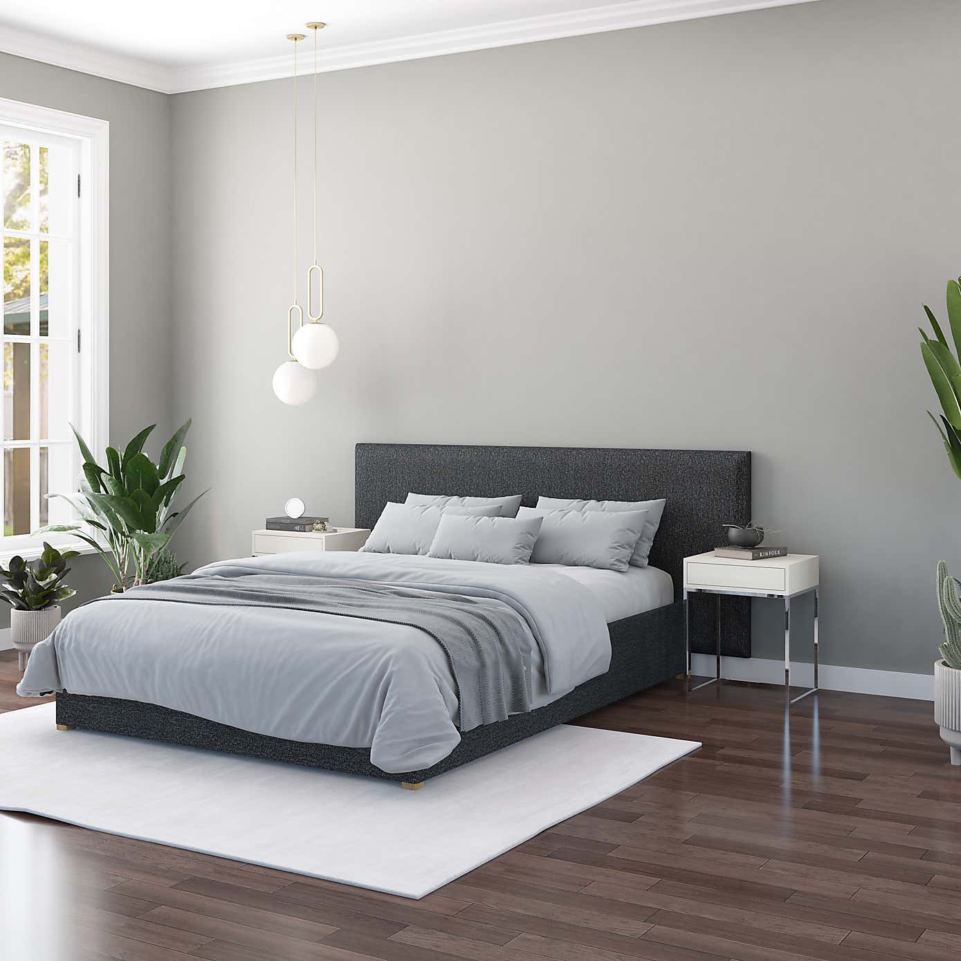 Hanging Wall Panel Dual Mount Saxon Twill Headboard