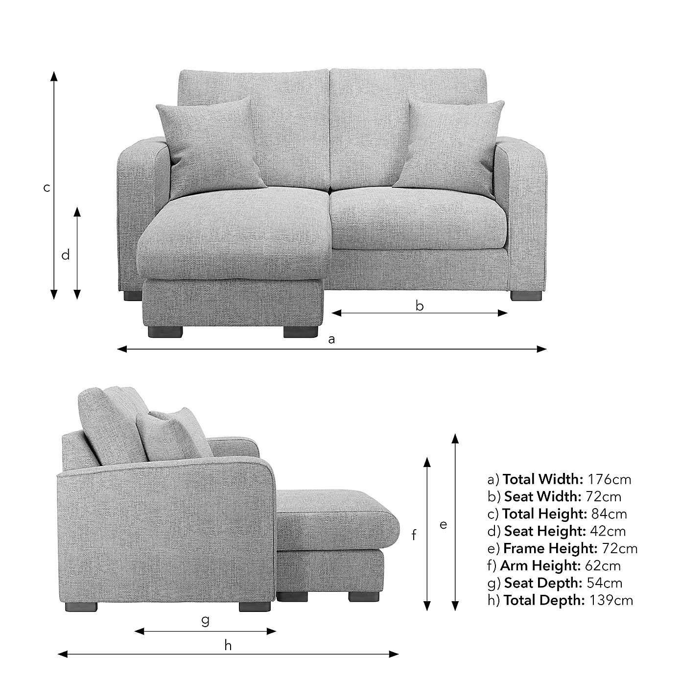 Carson Small Chunky Chenille Corner Chaise
