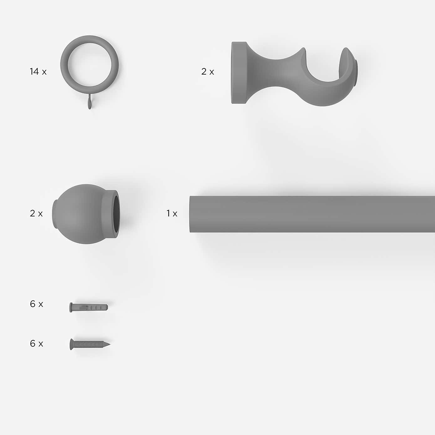 Venice 28mm Wooden Curtain Pole