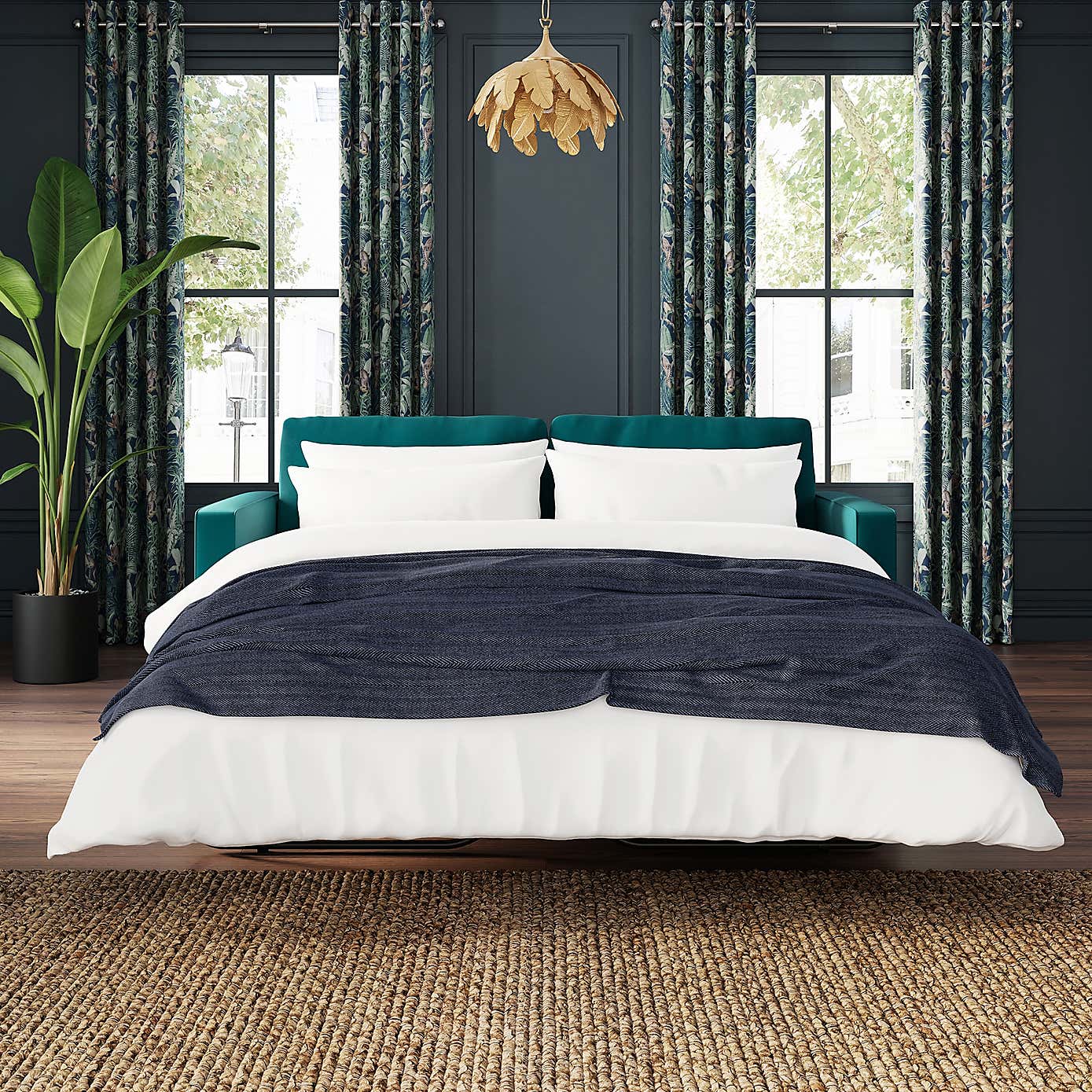 Zoe Velvet 3 Seater Double Sofa Bed