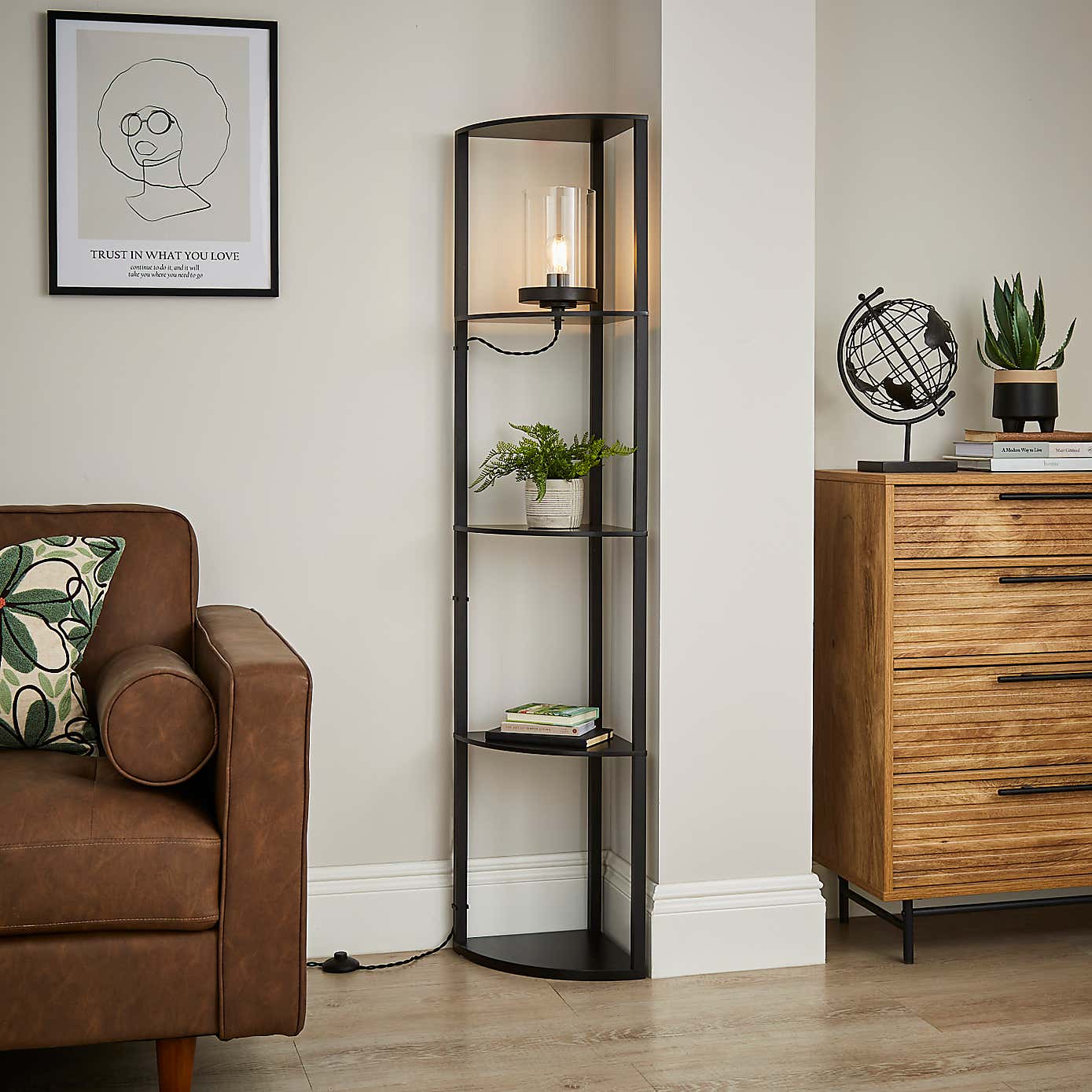 Keates Corner Shelved Floor Lamp
