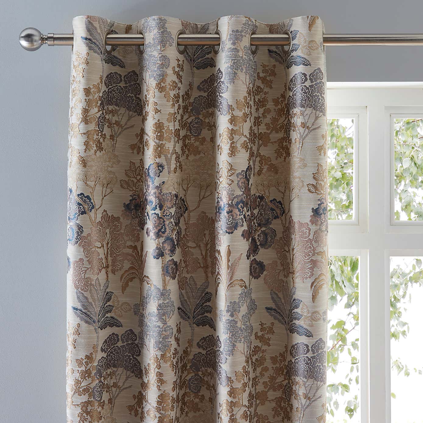 Folk Tree Eyelet Curtains