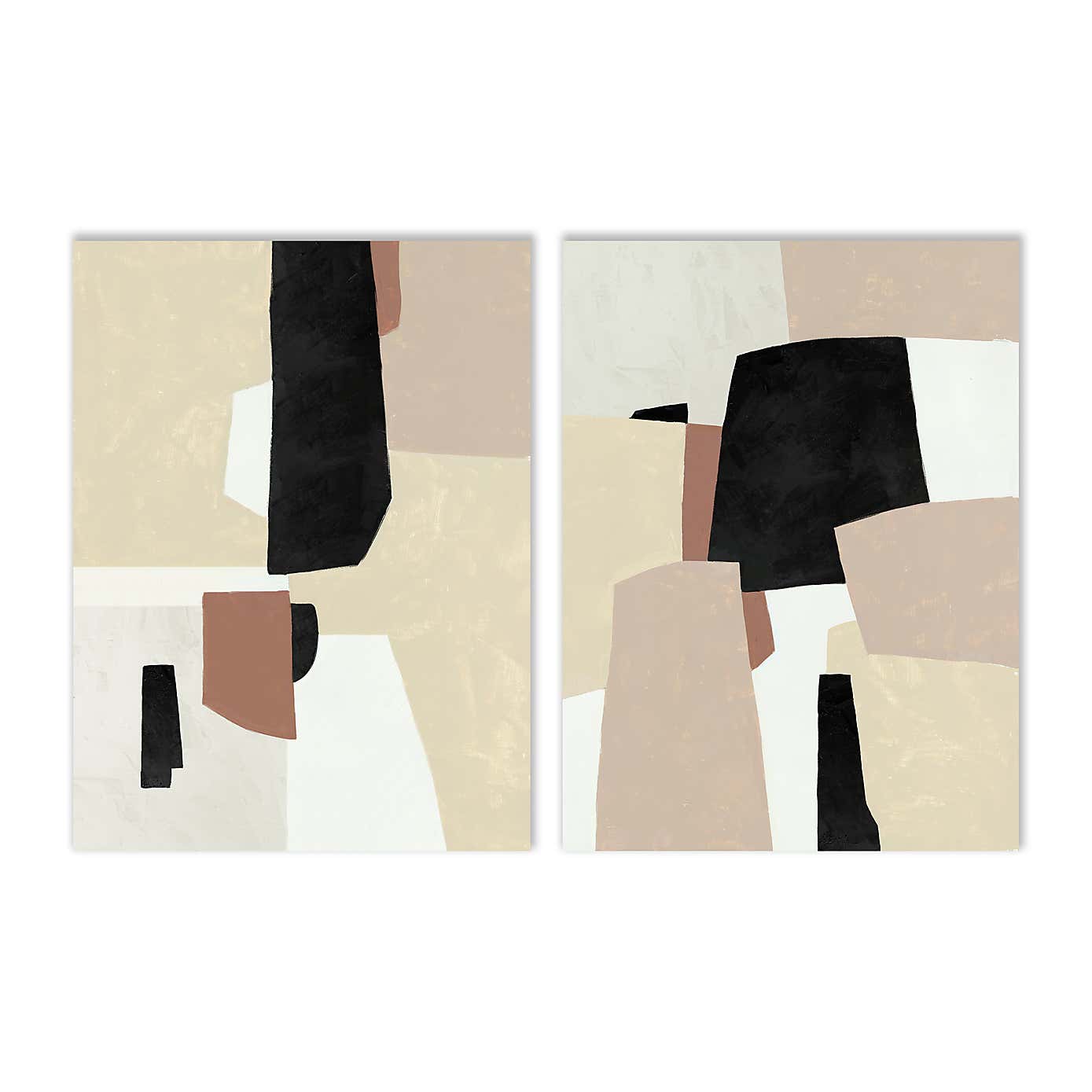 Set of 2 Blocked Neutral Canvases