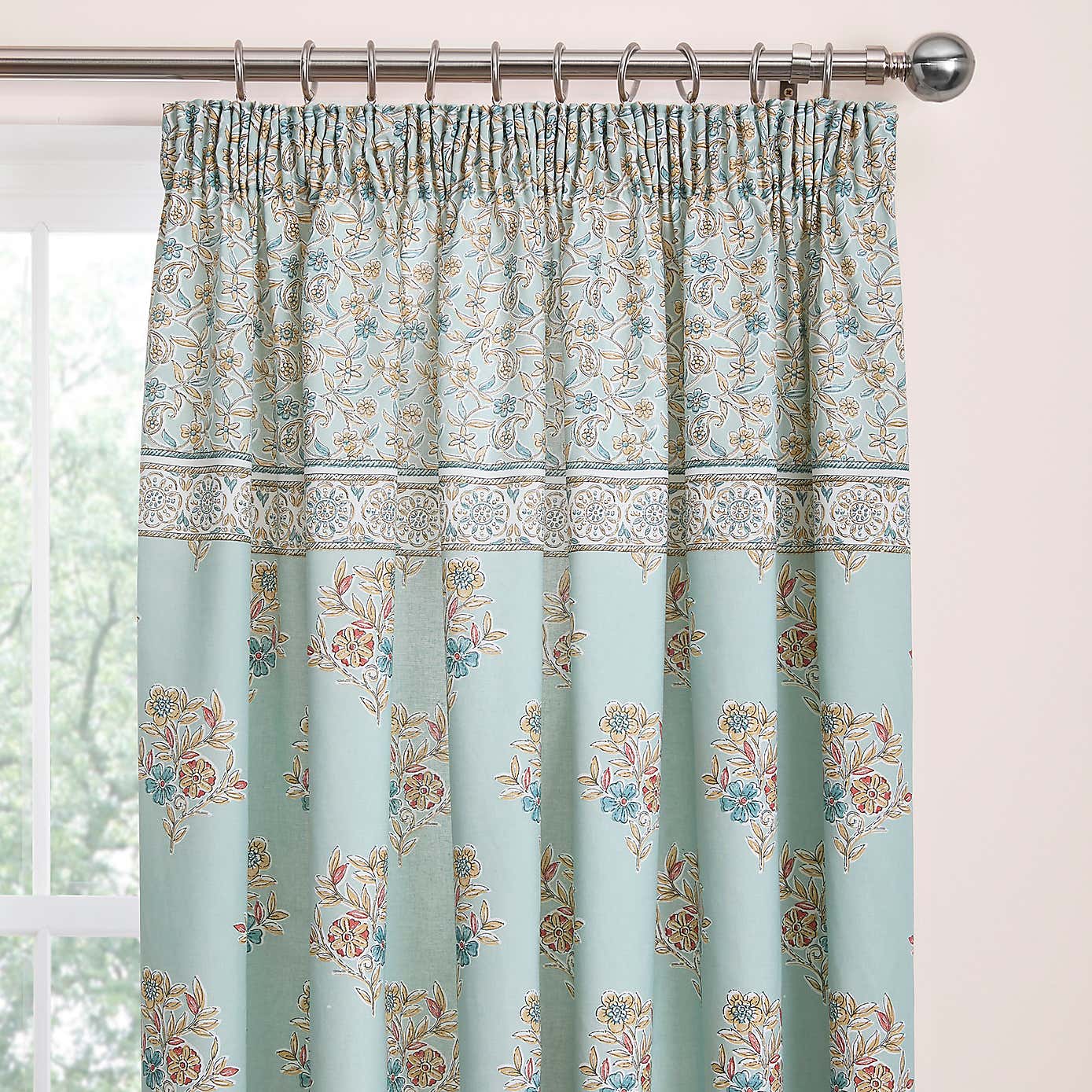 Lorena Patchwork Pencil Pleat Curtains