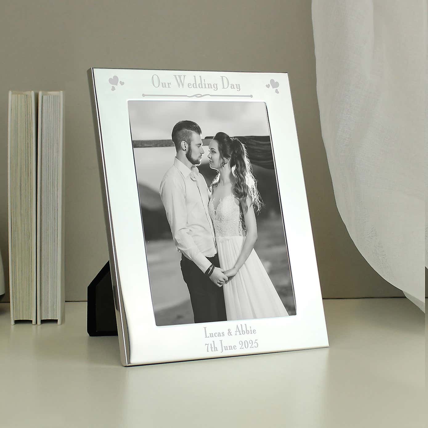 Personalised Decorative Our Wedding Day Silver Photo Frame