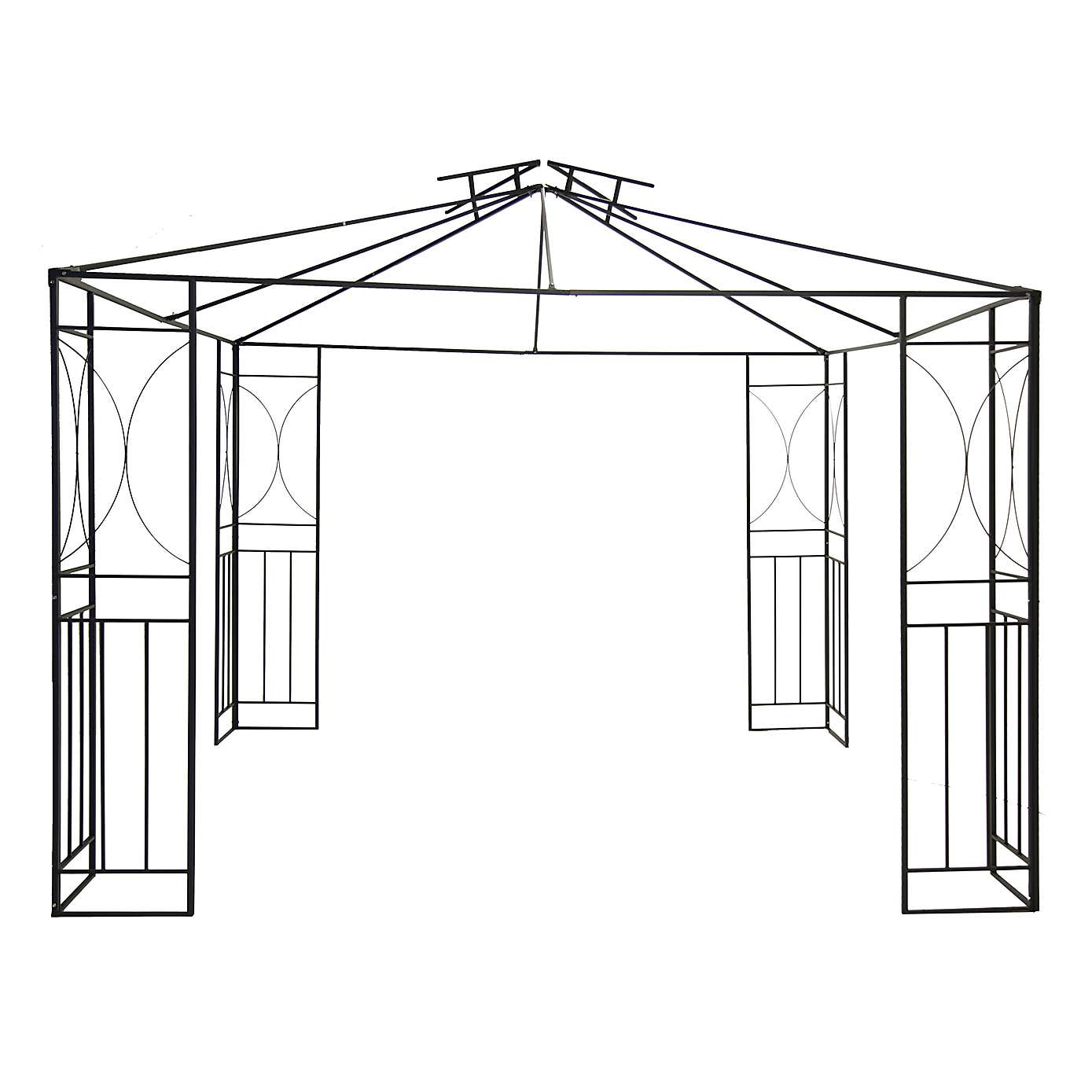 Charles Bentley Steel Cream Gazebo with Fly Screen