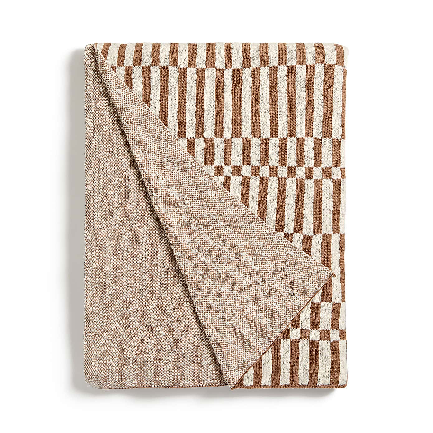 Rectangle Checkerboard Knit Throw 130cm x 180cm