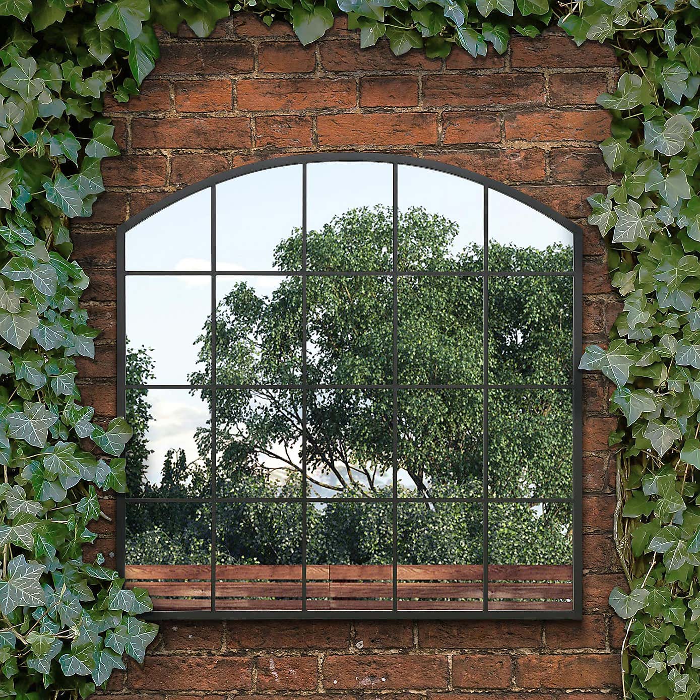 Arcus Arched Window Wide Indoor Outdoor Wall Mirror