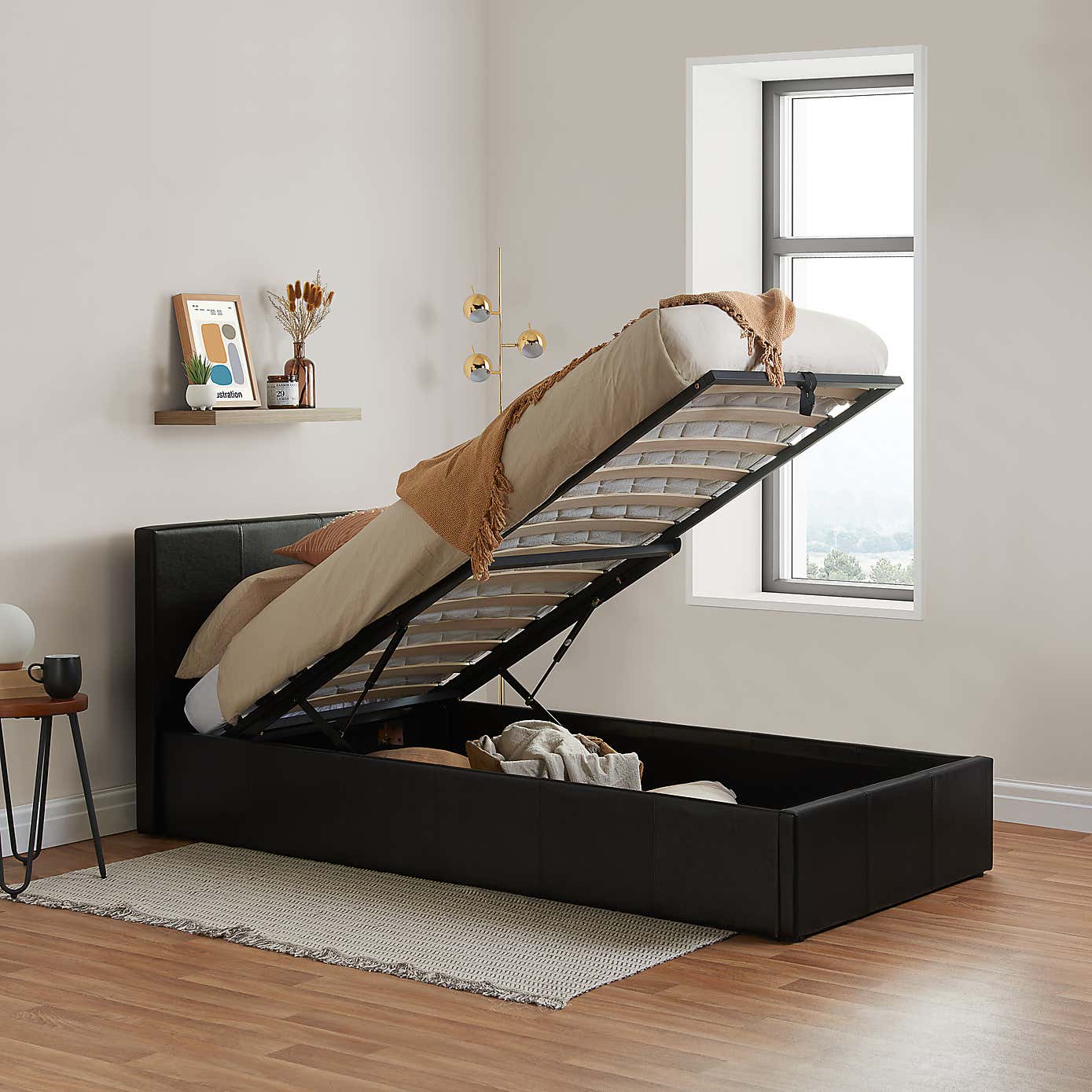 Berlin Faux Leather Ottoman Bed Frame