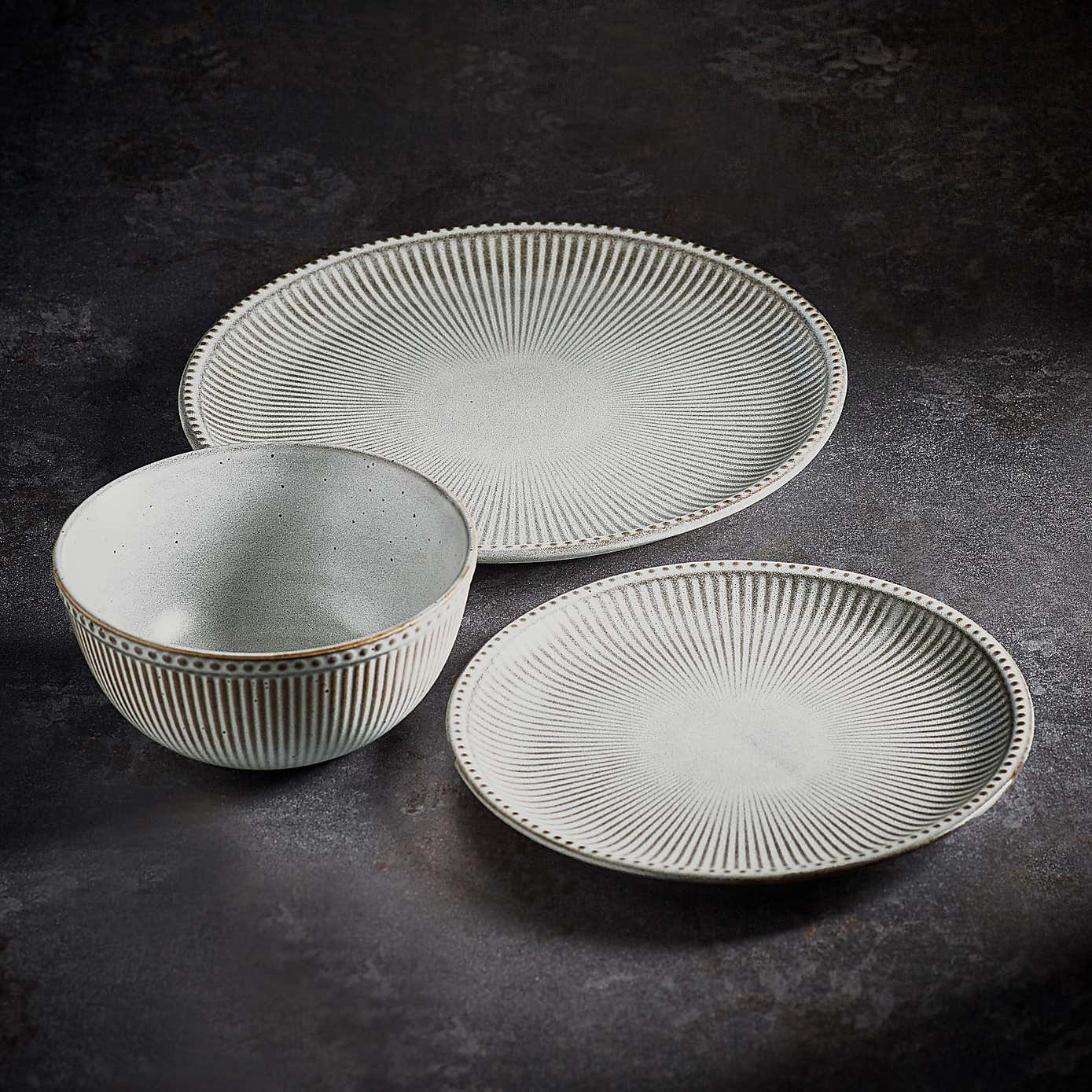 Steeple Embossed 12 Piece Dinner Set