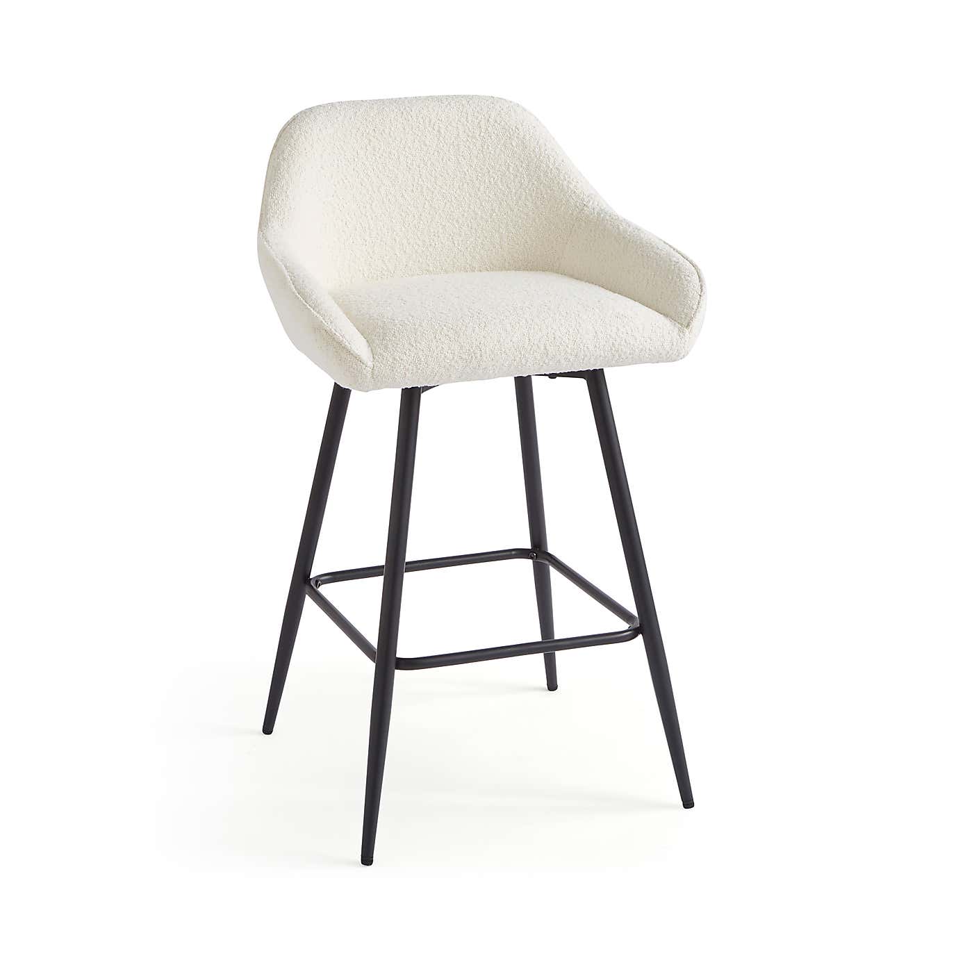 Radleigh Bar Stool, Ivory Boucle