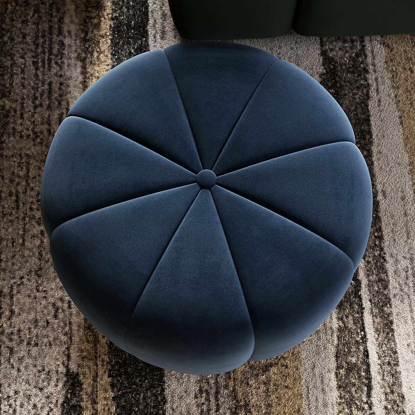 Pumpkin Velvet Footstool