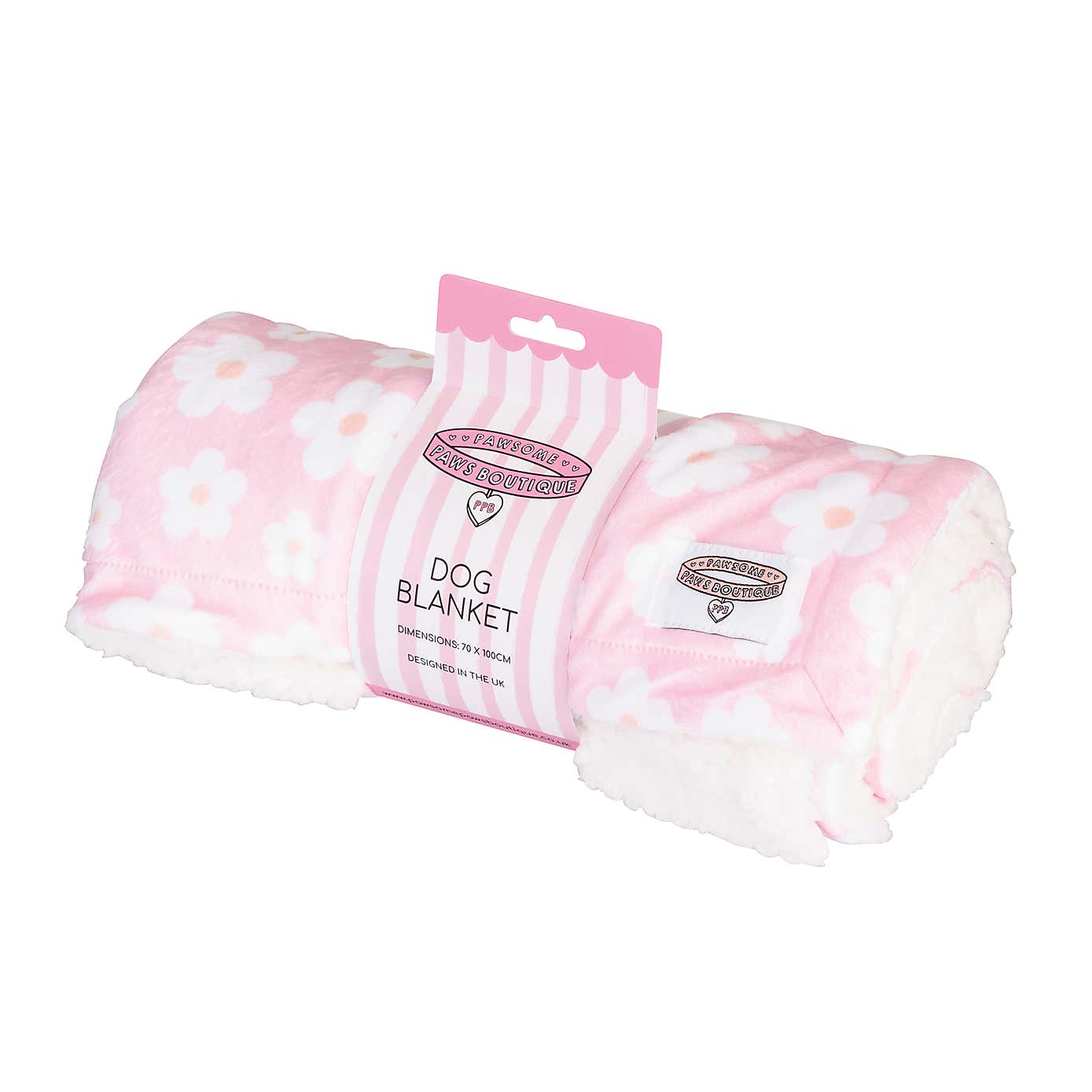 Pink Flowers Dog Blanket