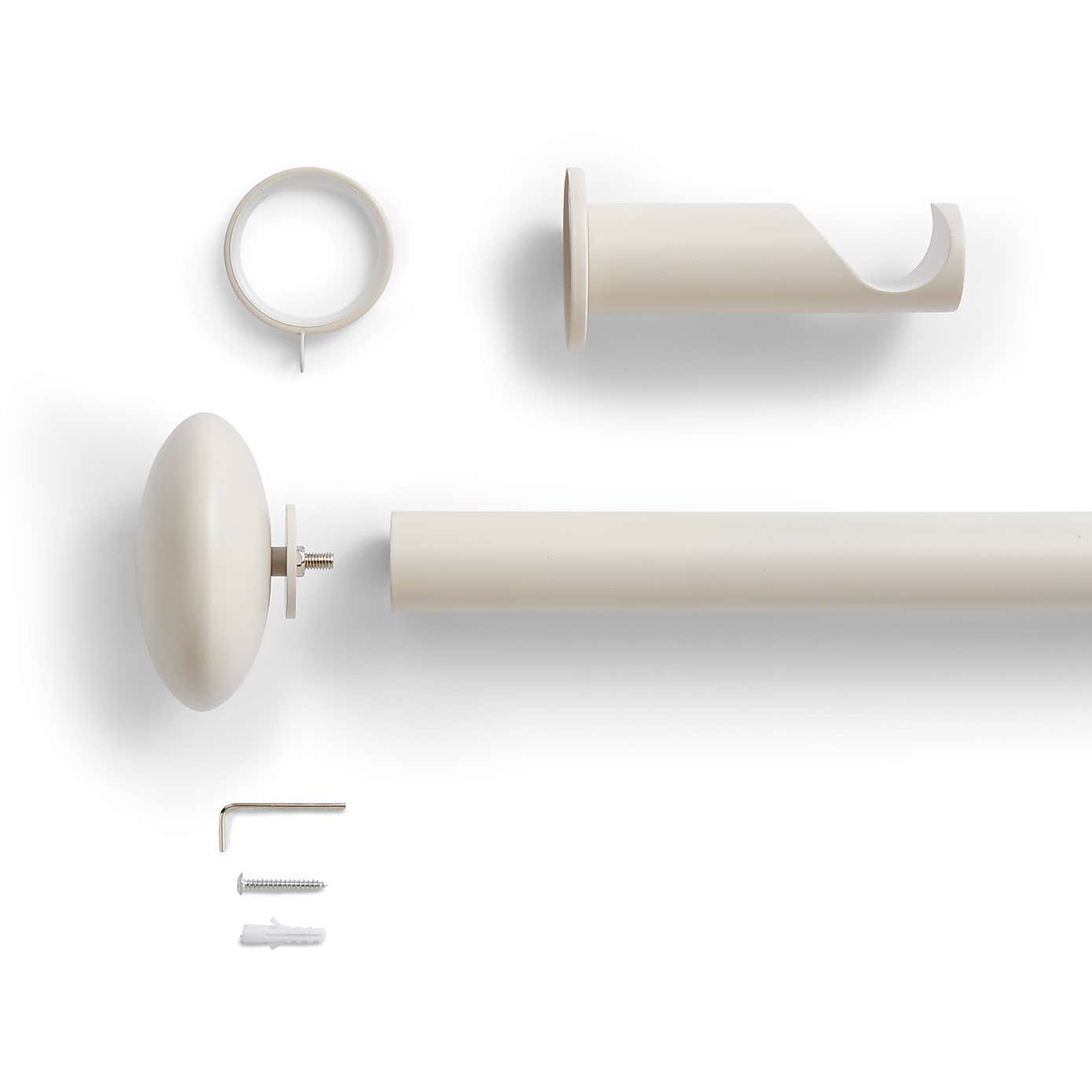 Pebble Fixed Metal Curtain Pole with Rings