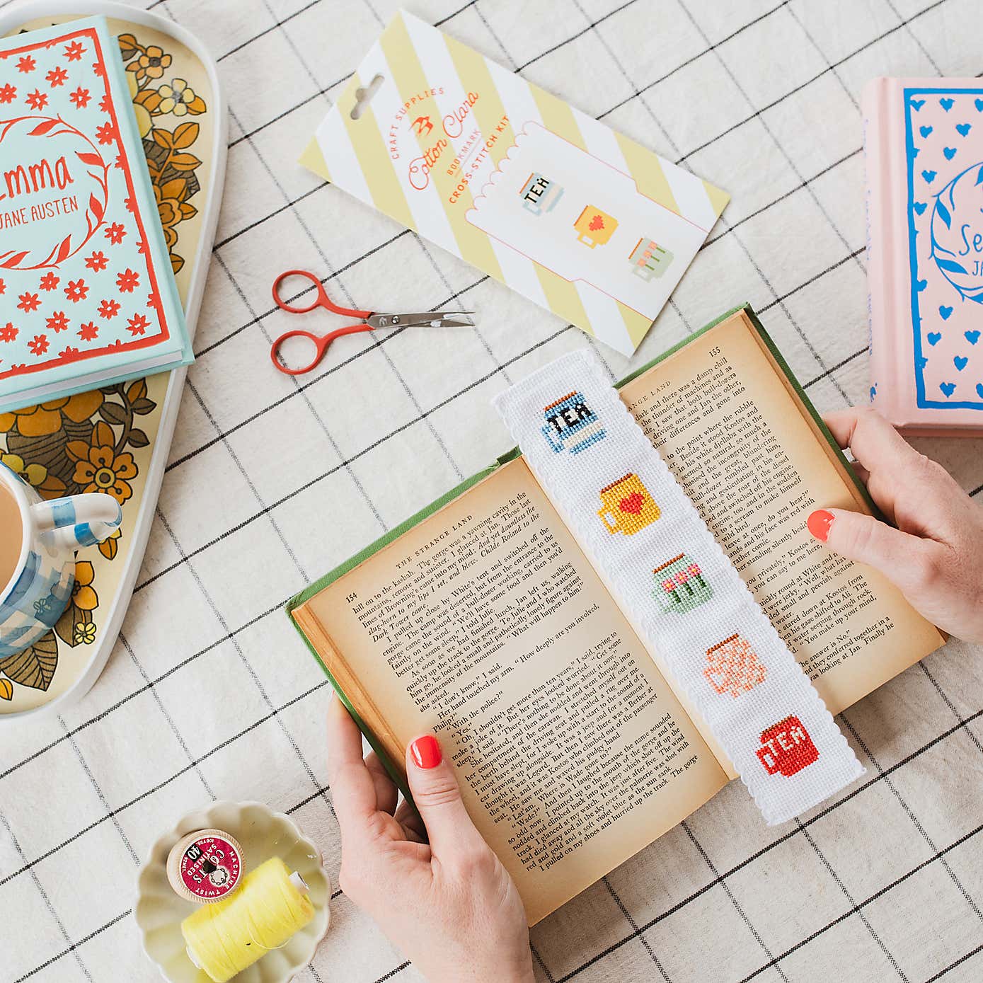 Cotton Clara Mugs Bookmark Cross Stitch Kit