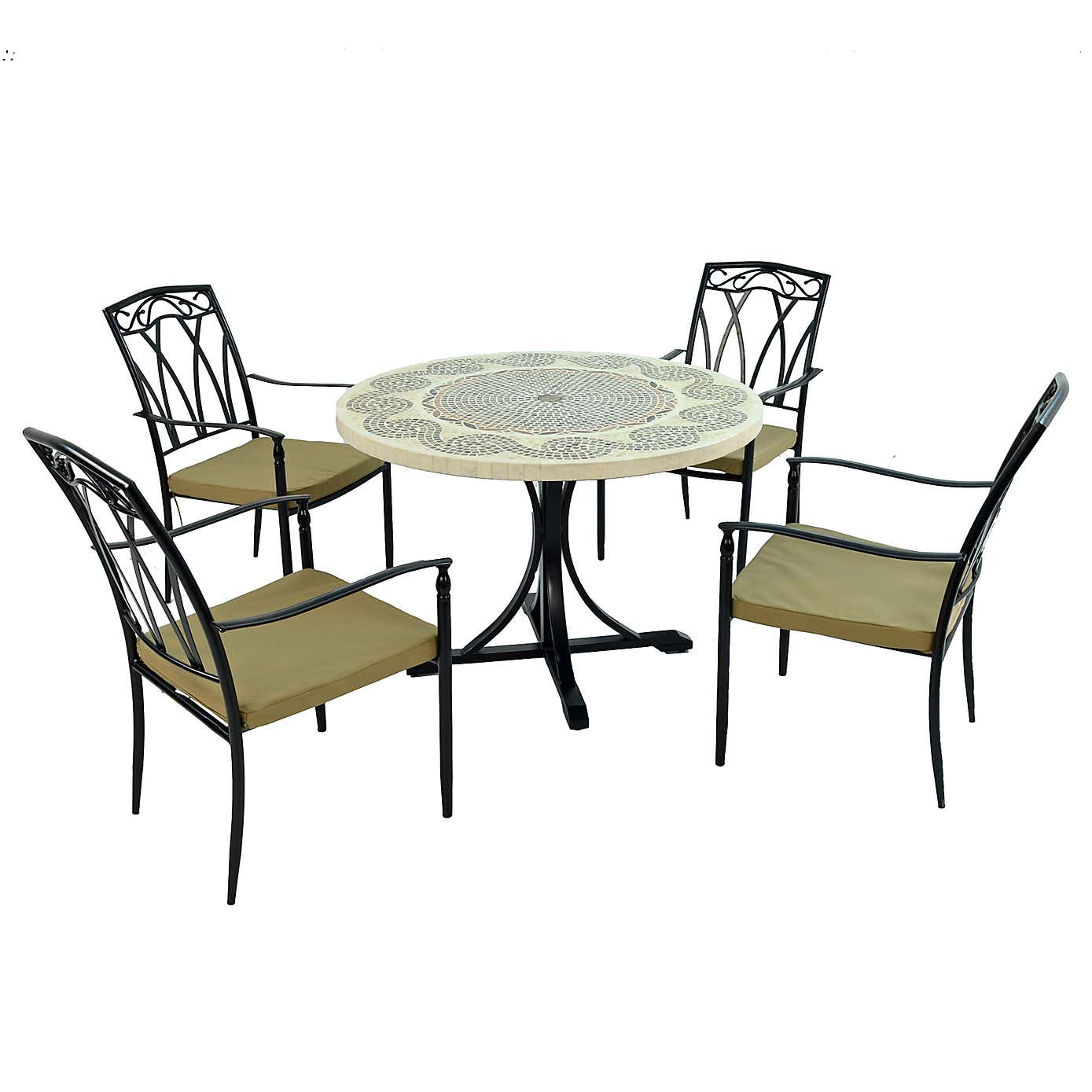 Avignon Dining Table with 4 Ascot Chairs Set