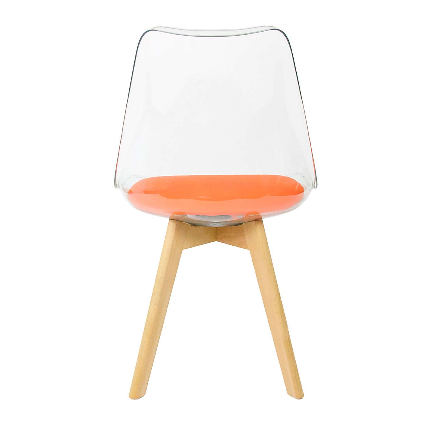 Fusion Living Soho Clear Plastic Dining Chair with Squared Legs