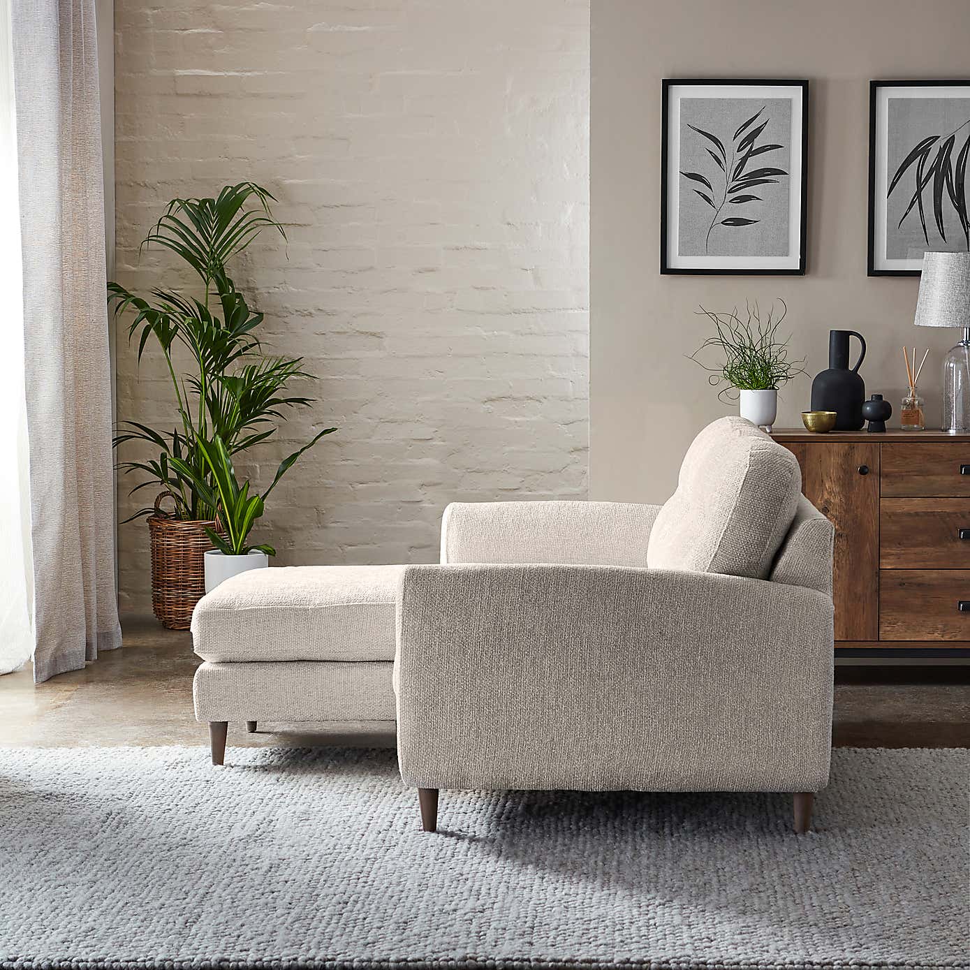 Sven Chunky Chenille Corner Chaise Sofa