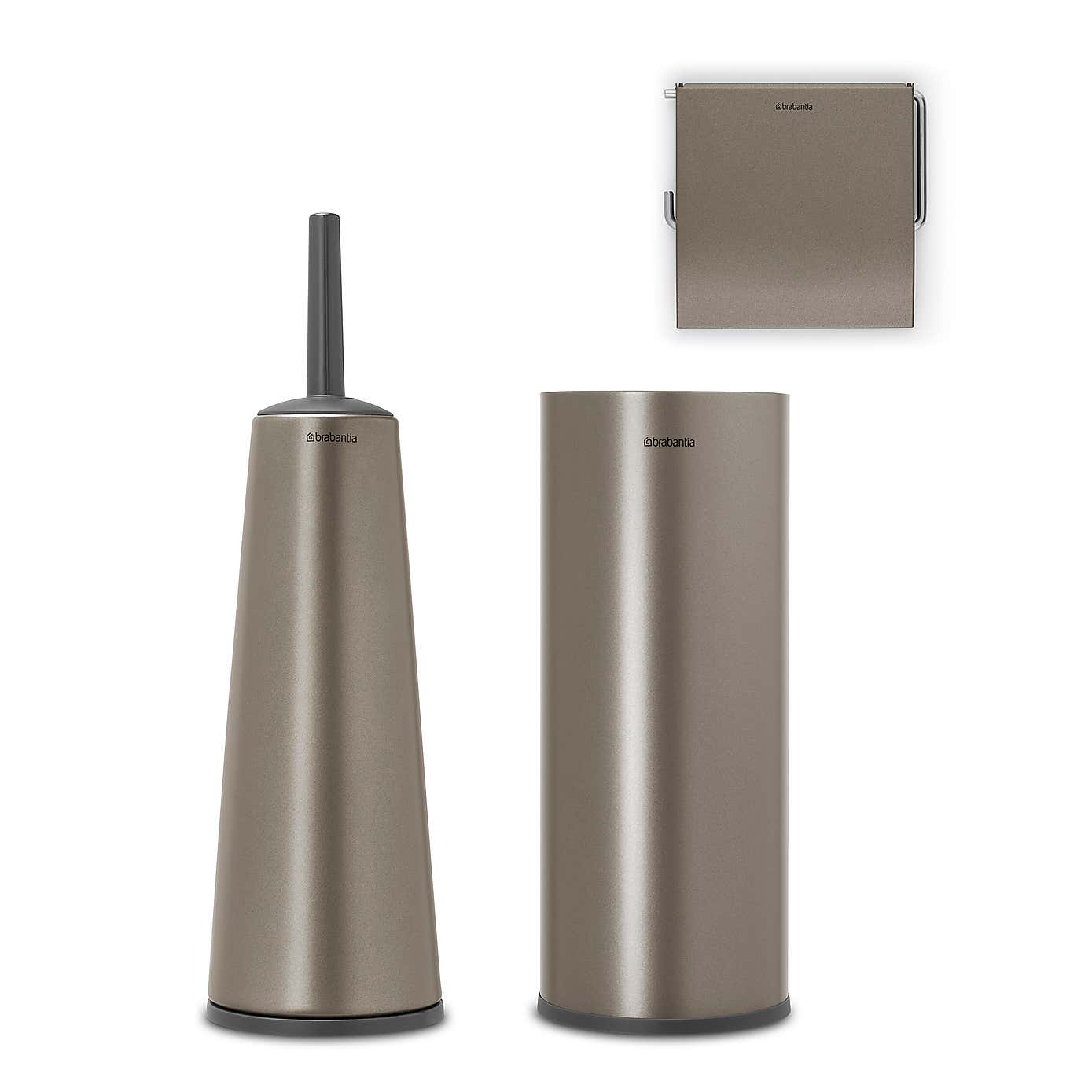 Brabantia Platinum Set of 3 Toilet Accessories