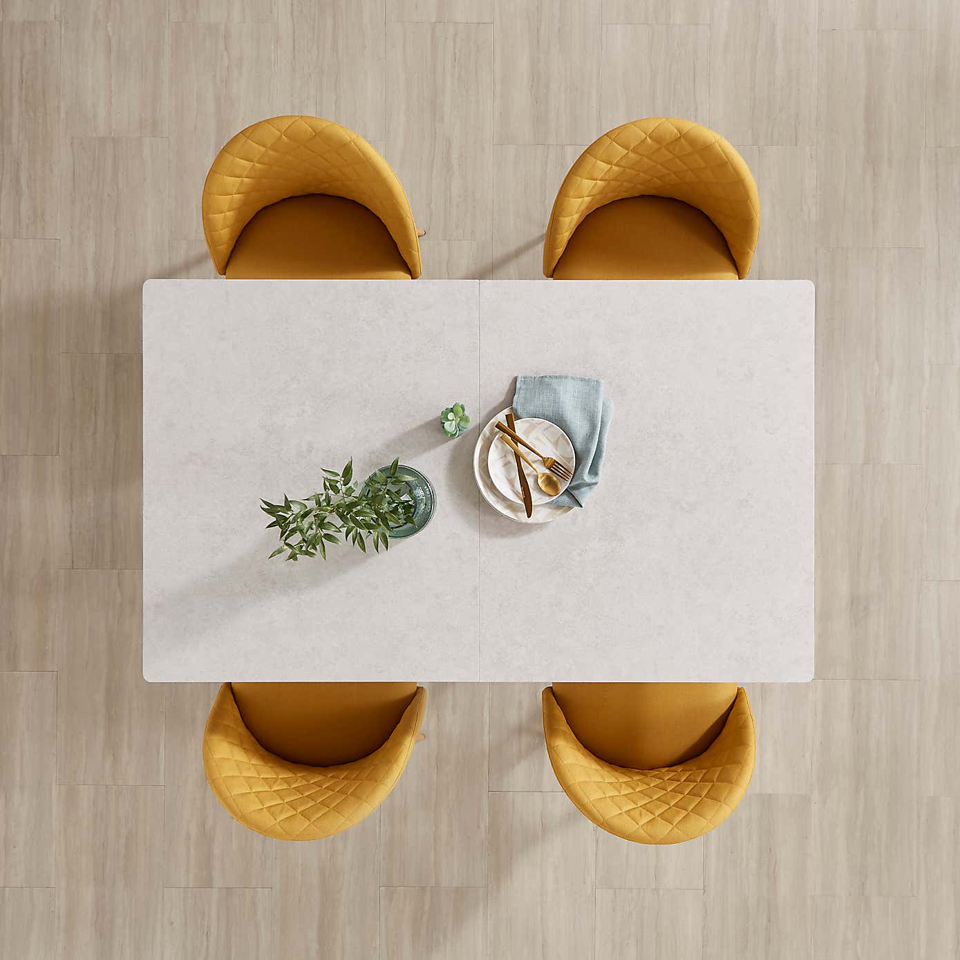 Zuri Rectangle Extending Dining Table, 150cm to 180cm Concrete Effect