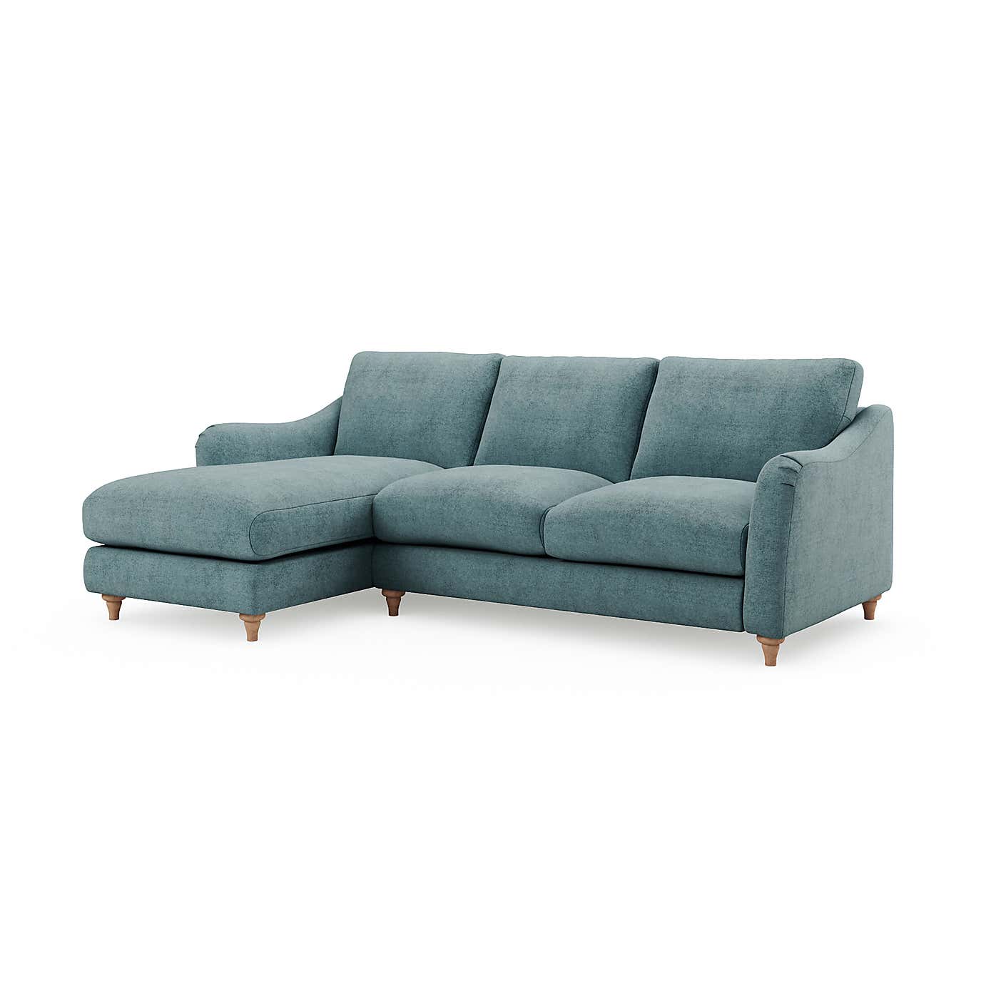 Hattie Tonal Plush Chenille Corner Chaise Sofa