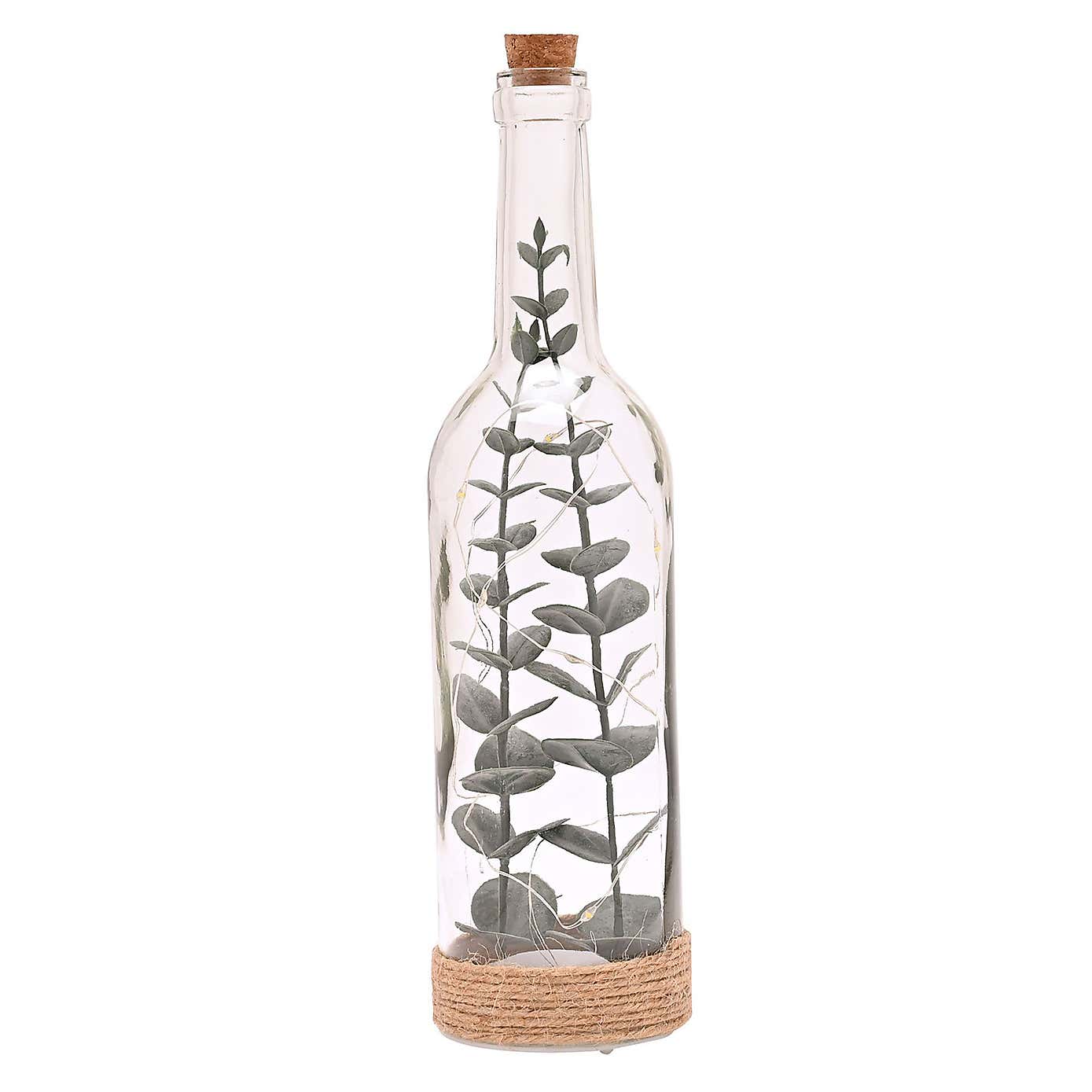 Love Story Artificial Plant LED Light Up Bottle