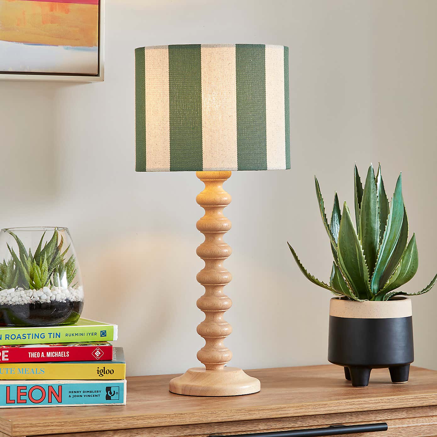 Beatrice Stripe Drum Lamp Shade