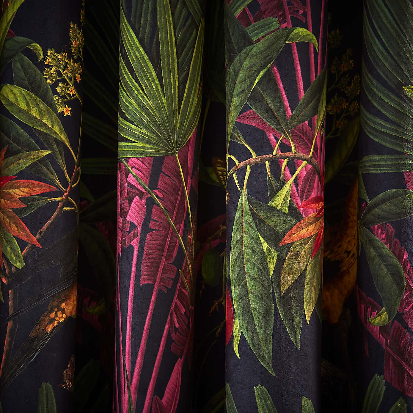 Tropical Treasures Pencil Pleat Curtains