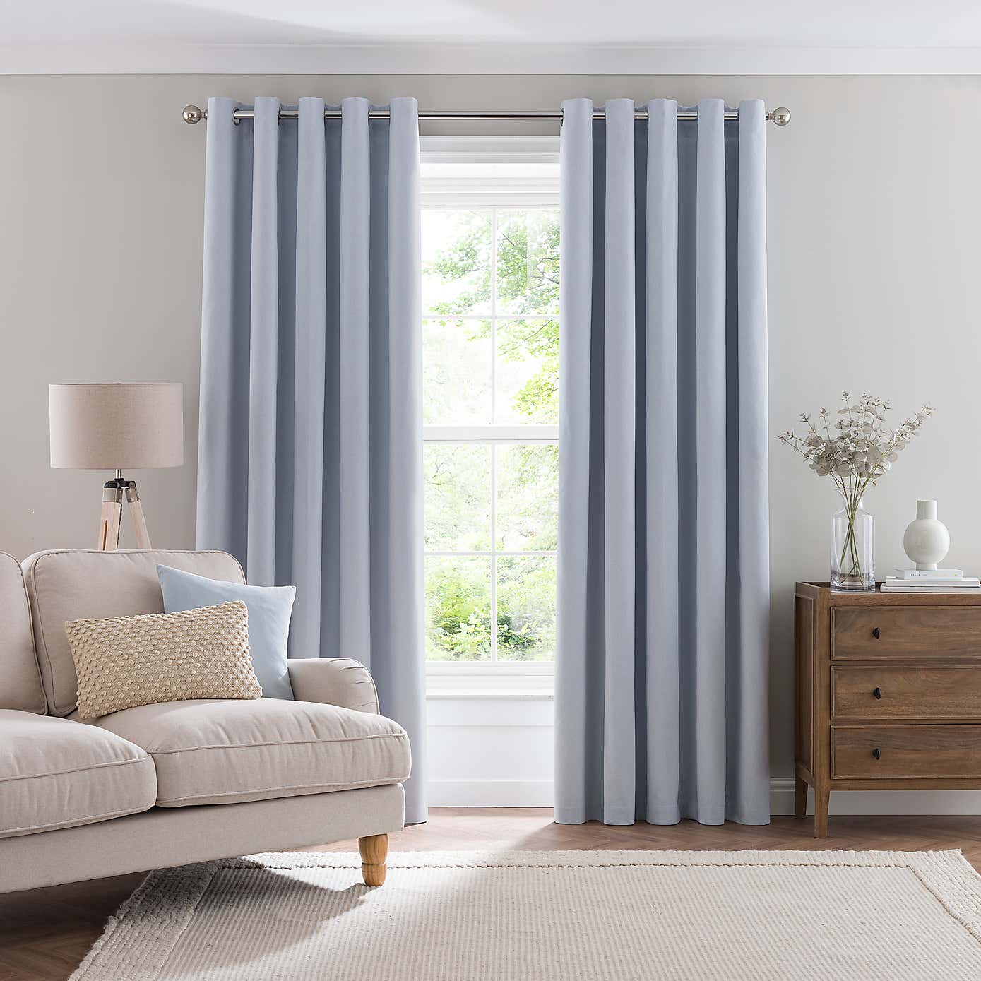 Luna Brushed Blackout Eyelet Curtains