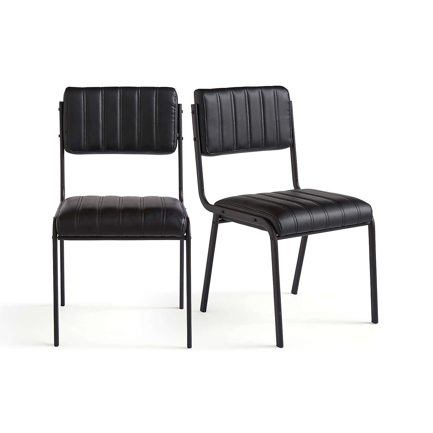 Rhys Set of 2 Dining Chairs, Faux Leather