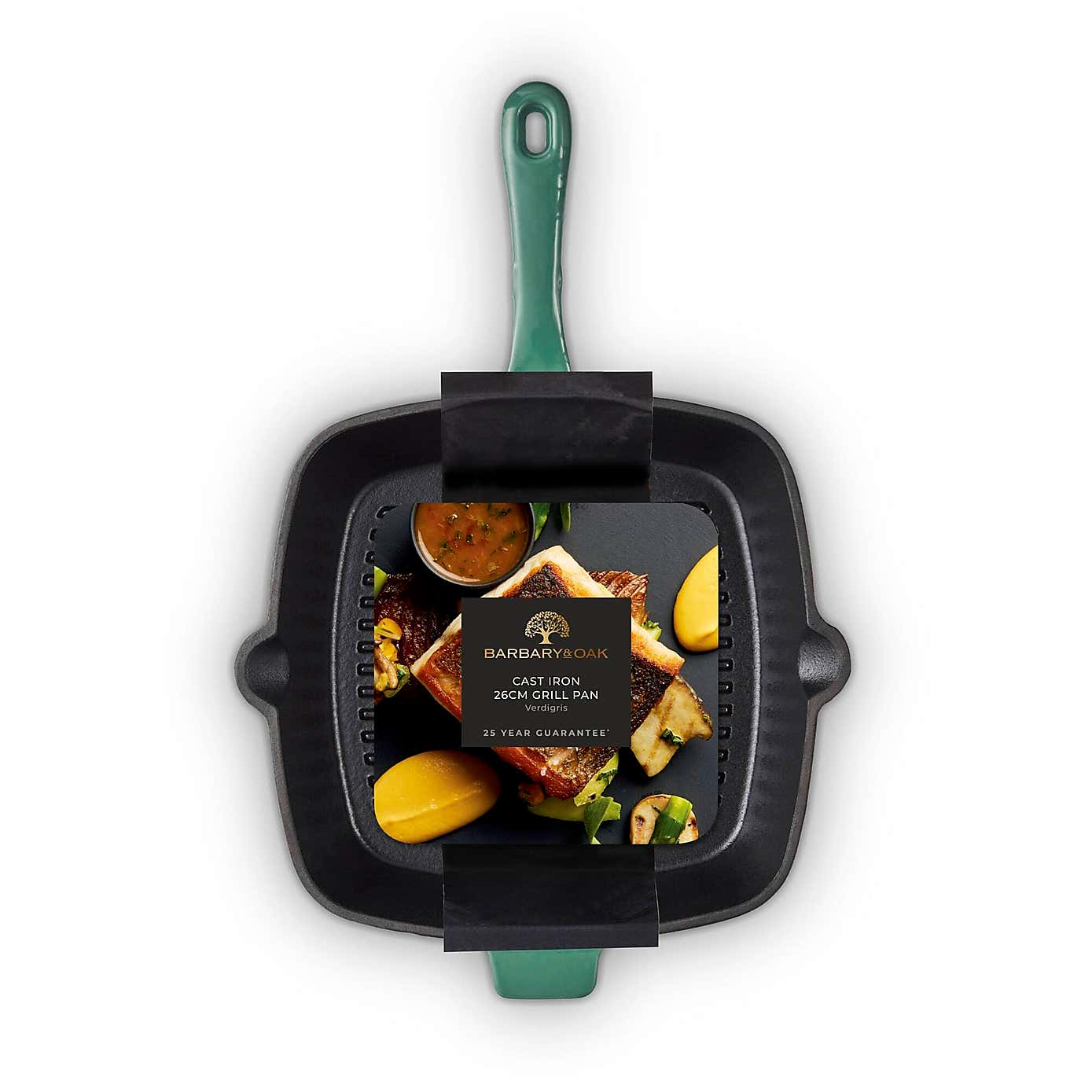 Barbary & Oak Cast Iron Grill Pan, 23cm