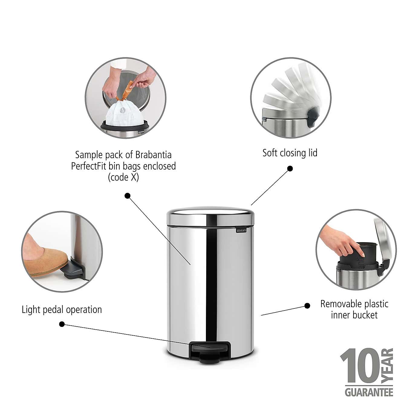 Brabantia NewIcon 12L Pedal Bin