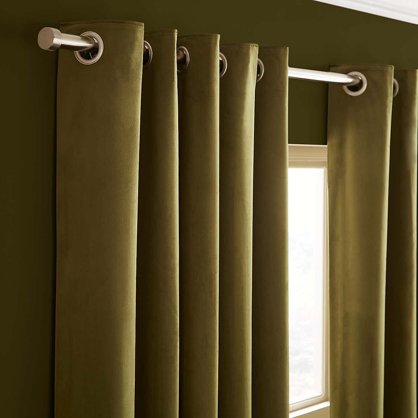 Recycled Velour Eyelet Curtains