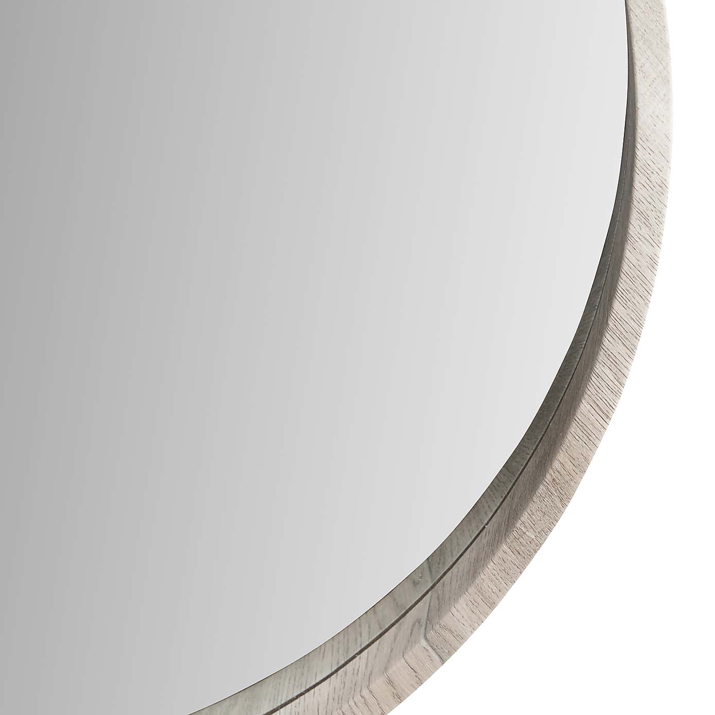 Wood Round Mirror